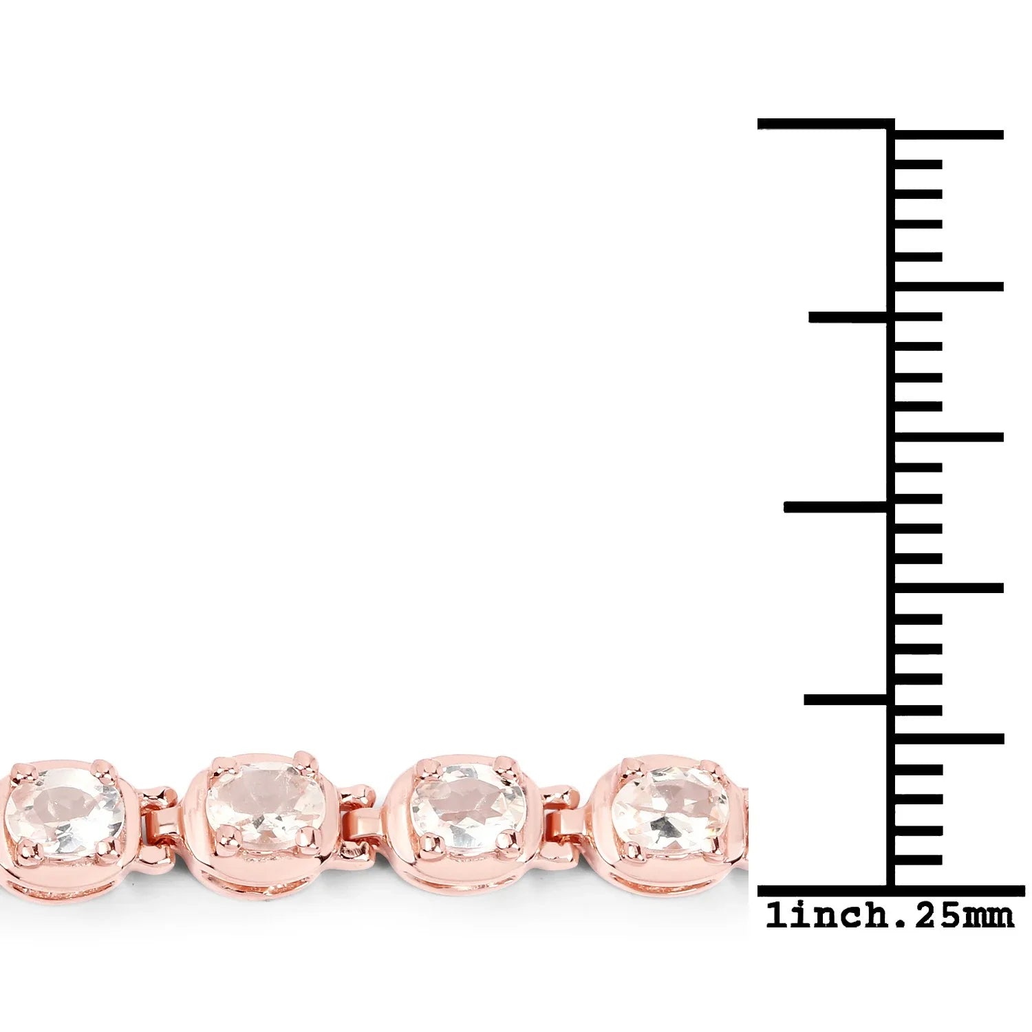Genuine Morganite Tennis Bracelet Sterling Silver