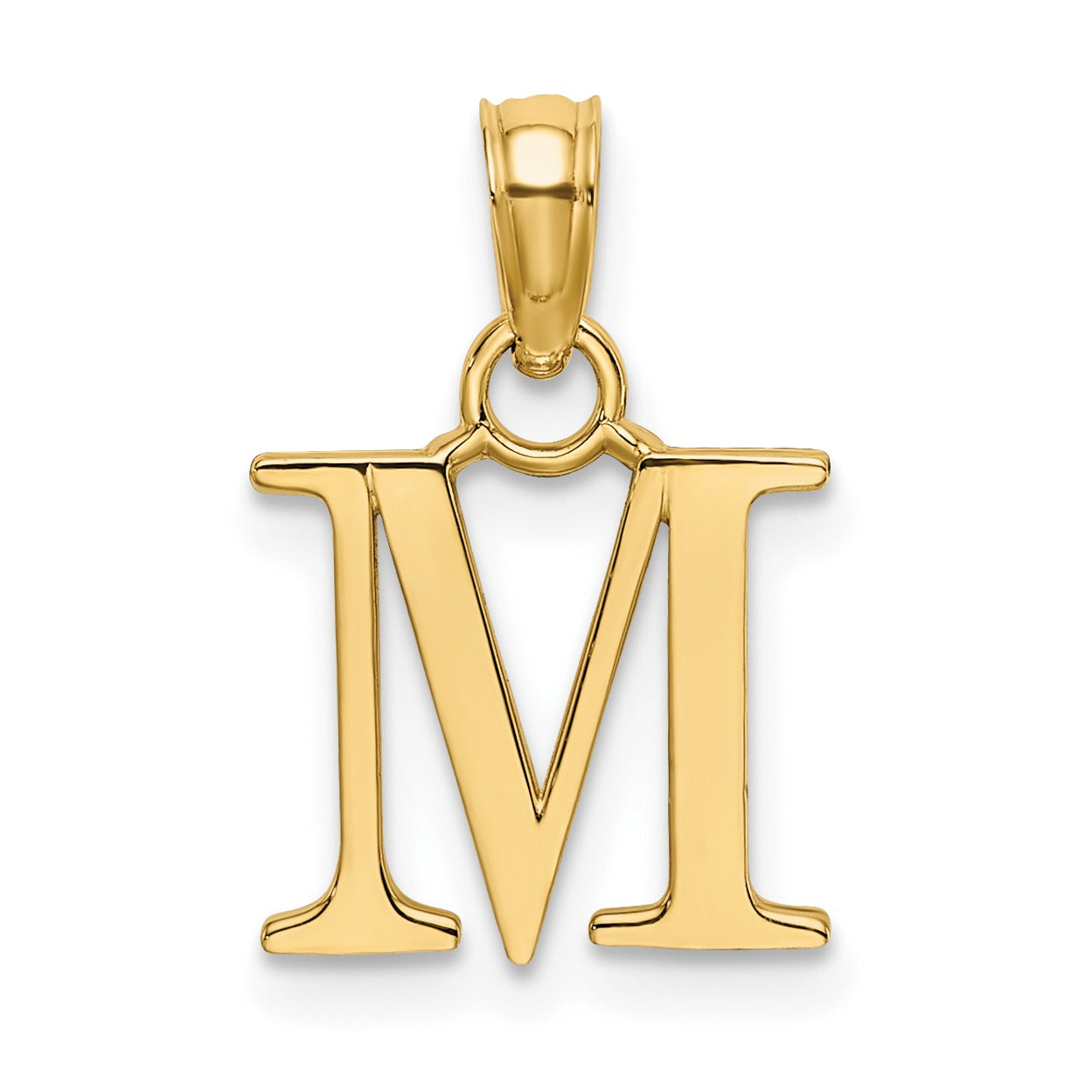 14k Gold Block Initial Letter Pendants Fine Color Jewels