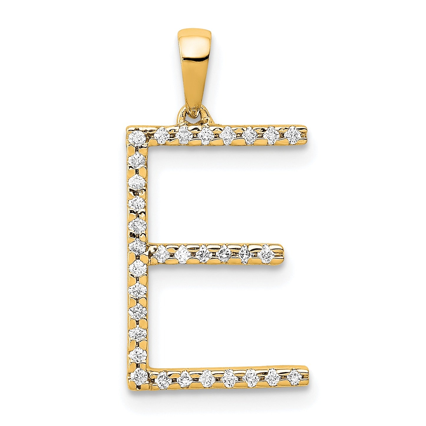 14k Gold Diamond Initial Pendant