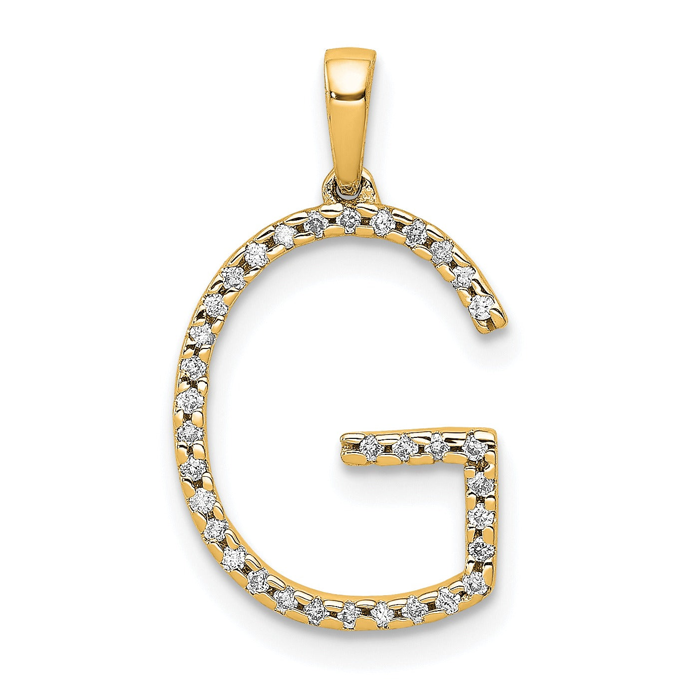 14k Gold Diamond Initial Pendant