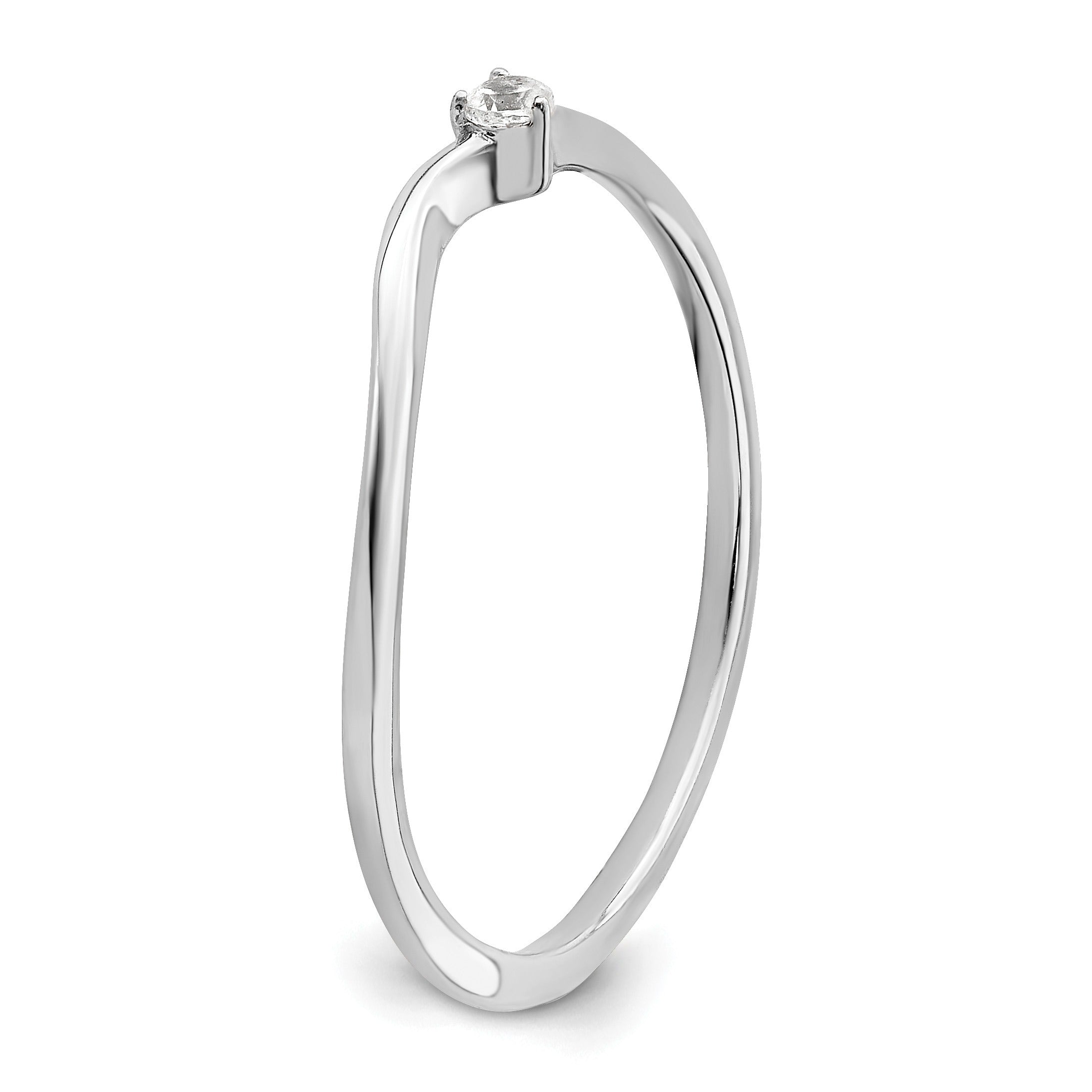 14k White Gold Lab Grown Diamond Petite Engagement Ring 1/8 carat