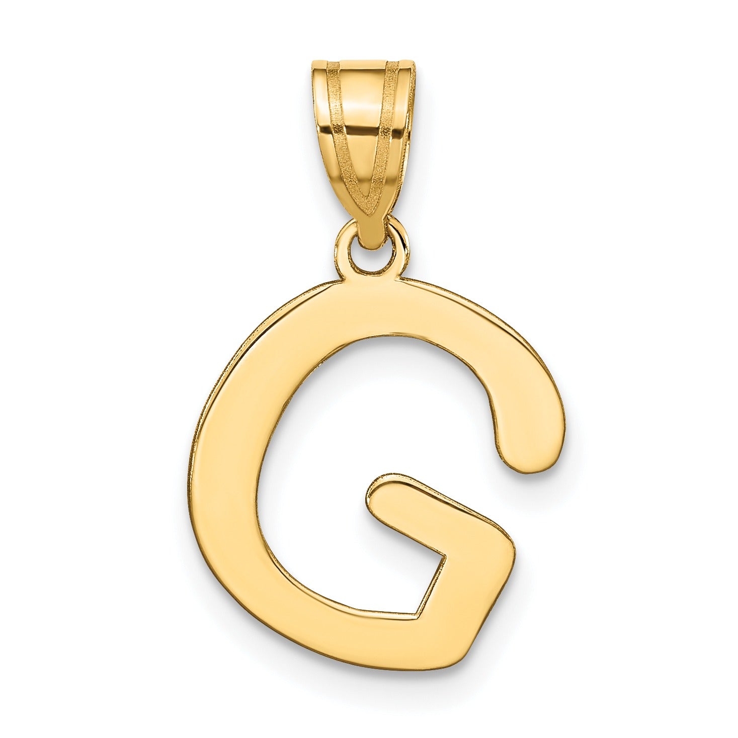 14K Gold Bubble Letter Initial Pendant Fine Color Jewels