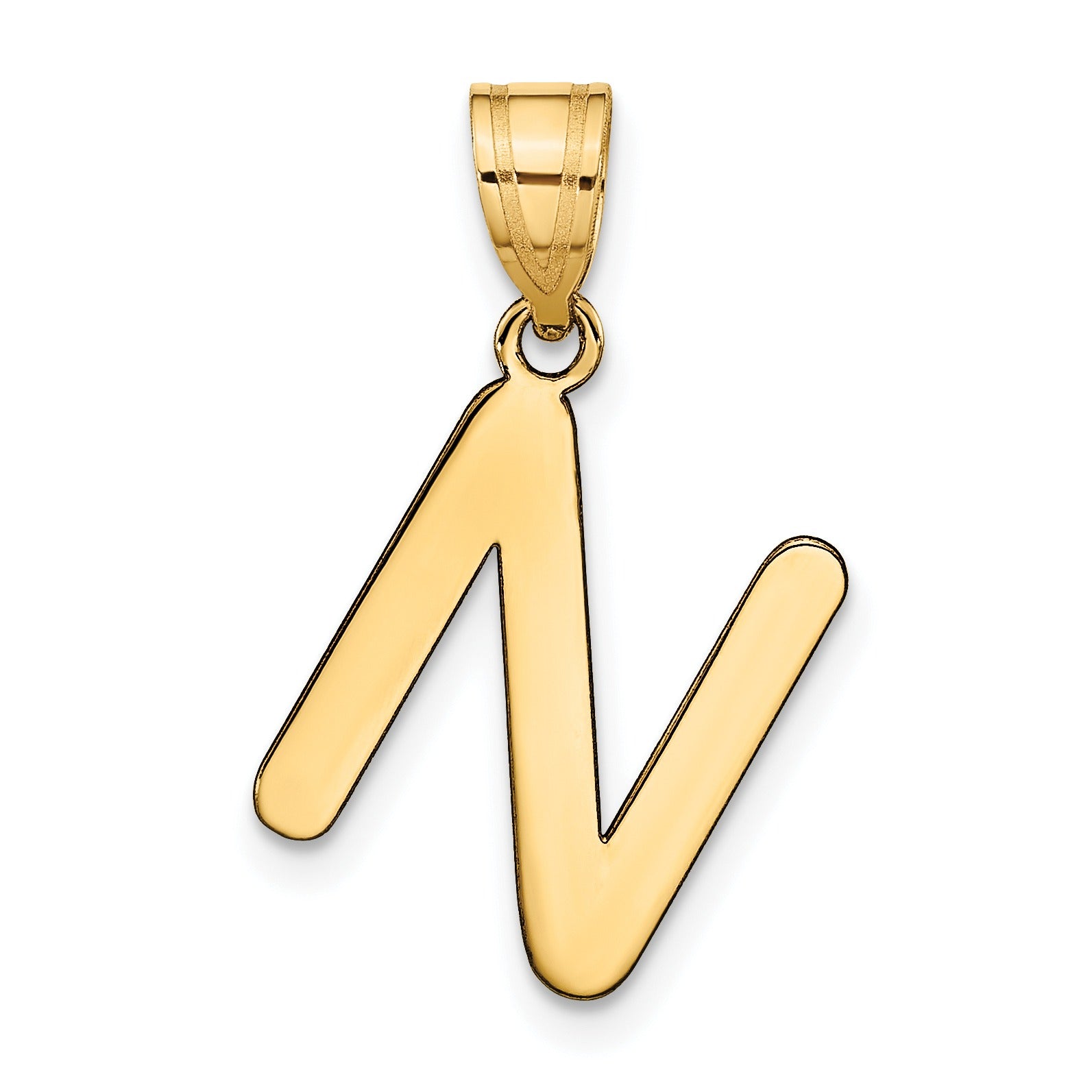 14K Gold Bubble Letter Initial Pendant Fine Color Jewels