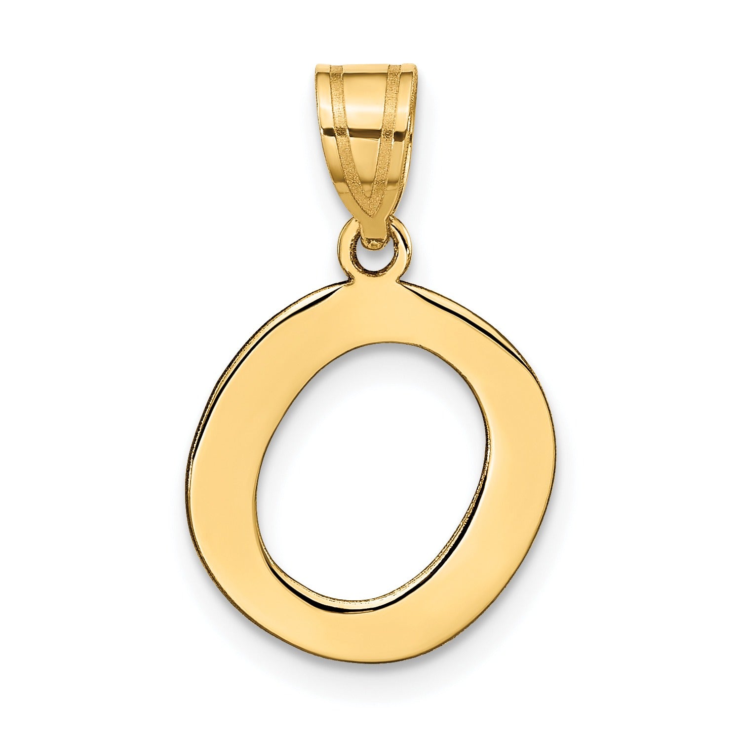 14K Gold Bubble Letter Initial Pendant Fine Color Jewels