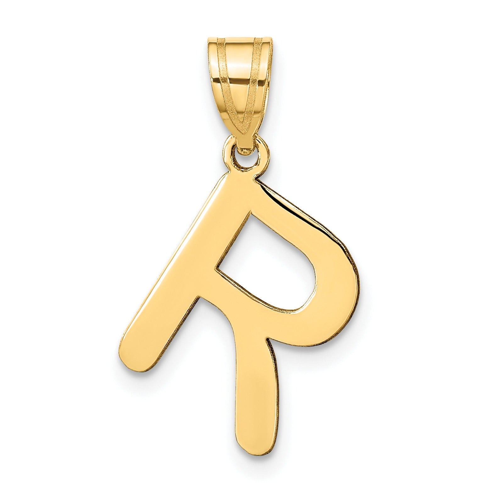 14K Gold Bubble Letter Initial Pendant Fine Color Jewels