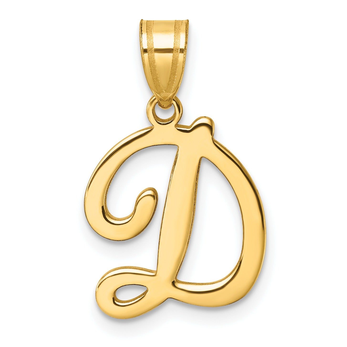 14k Gold Script Initial Charm Pendant