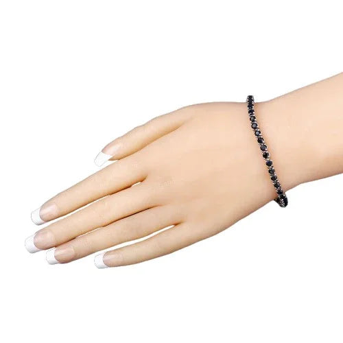 Genuine Blue Sapphire 925 Sterling Silver Bracelet