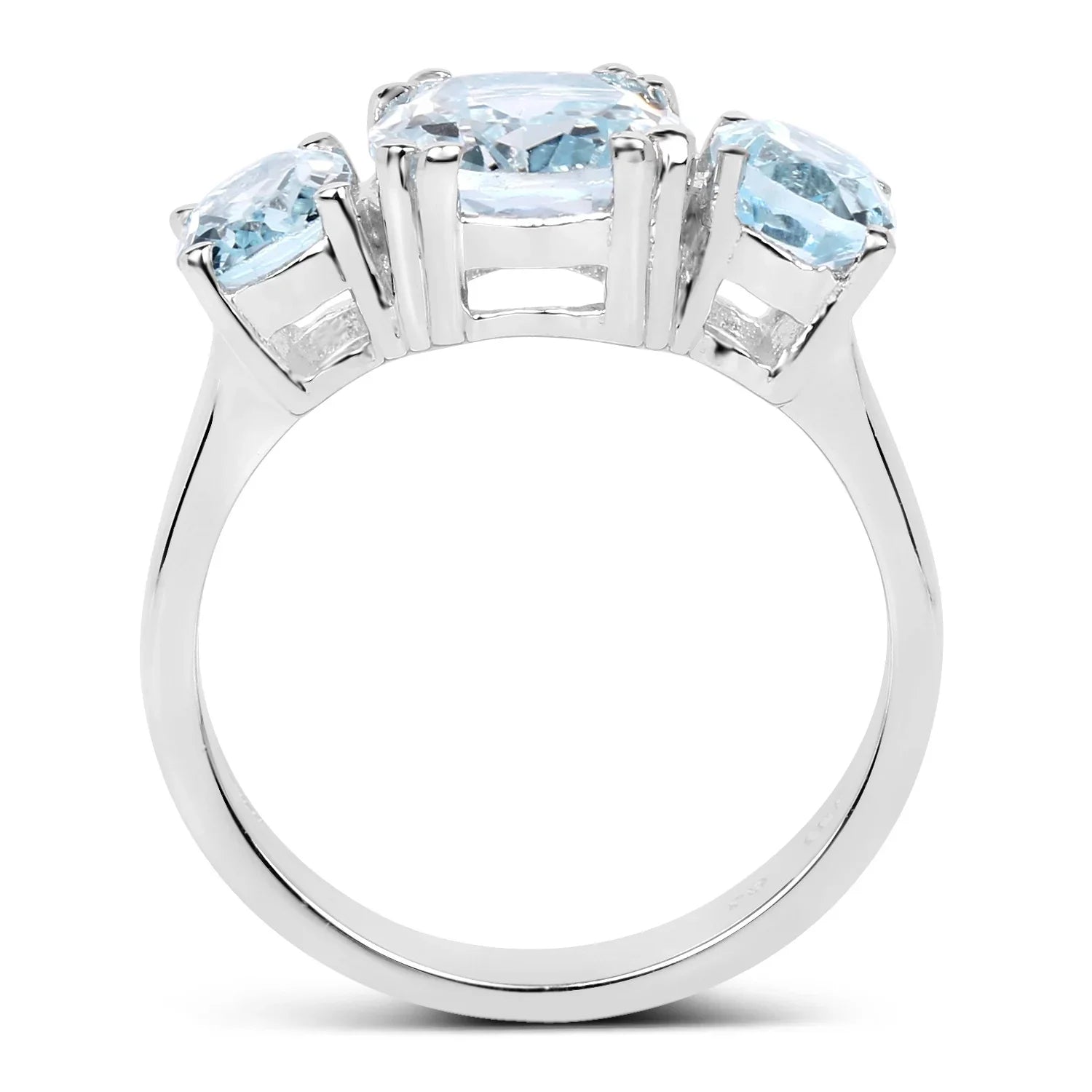 Genuine Oval Blue Topaz 925 Sterling Silver Ring