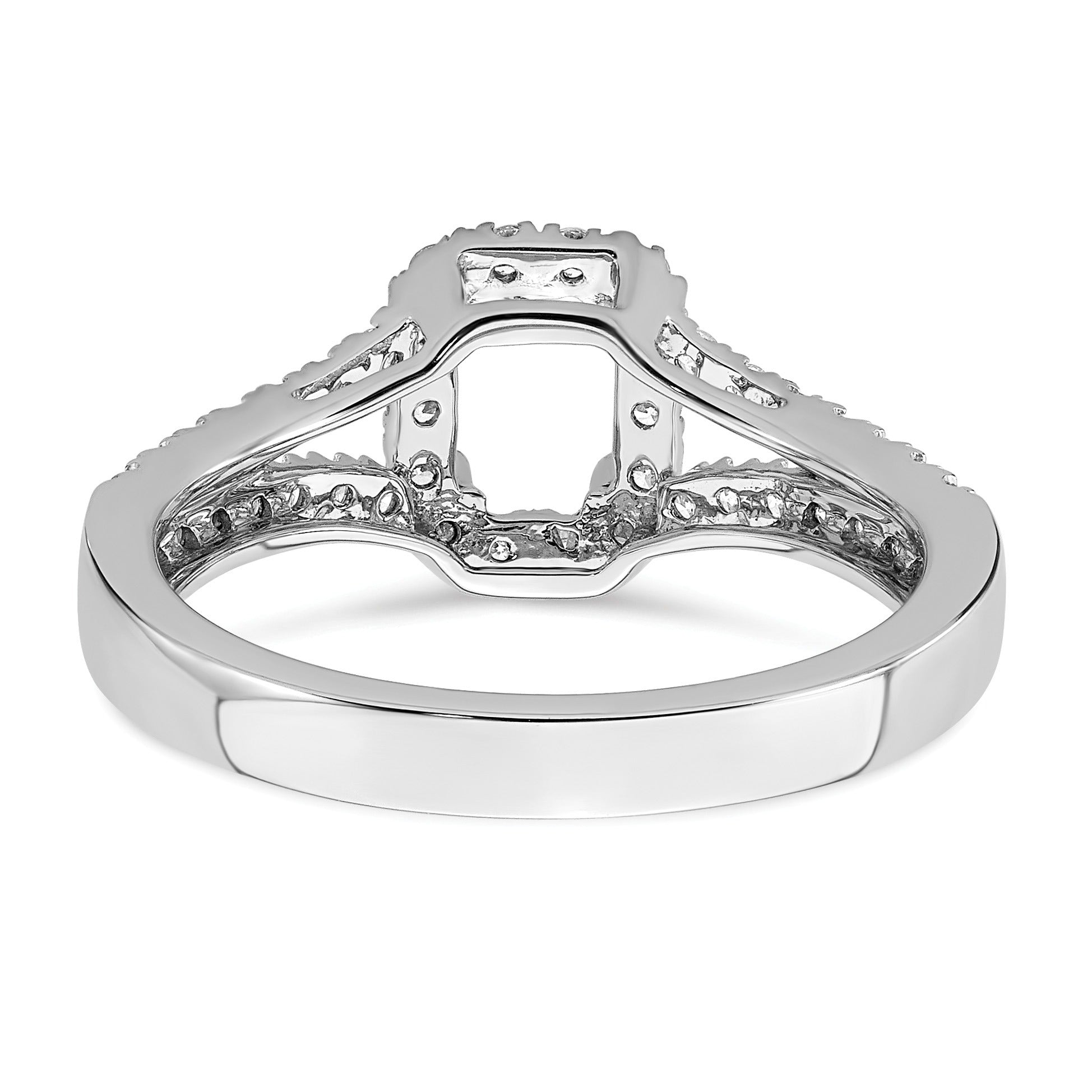 White Lab-Grown Diamond Prong 14K White Gold Halo Engagement Ring