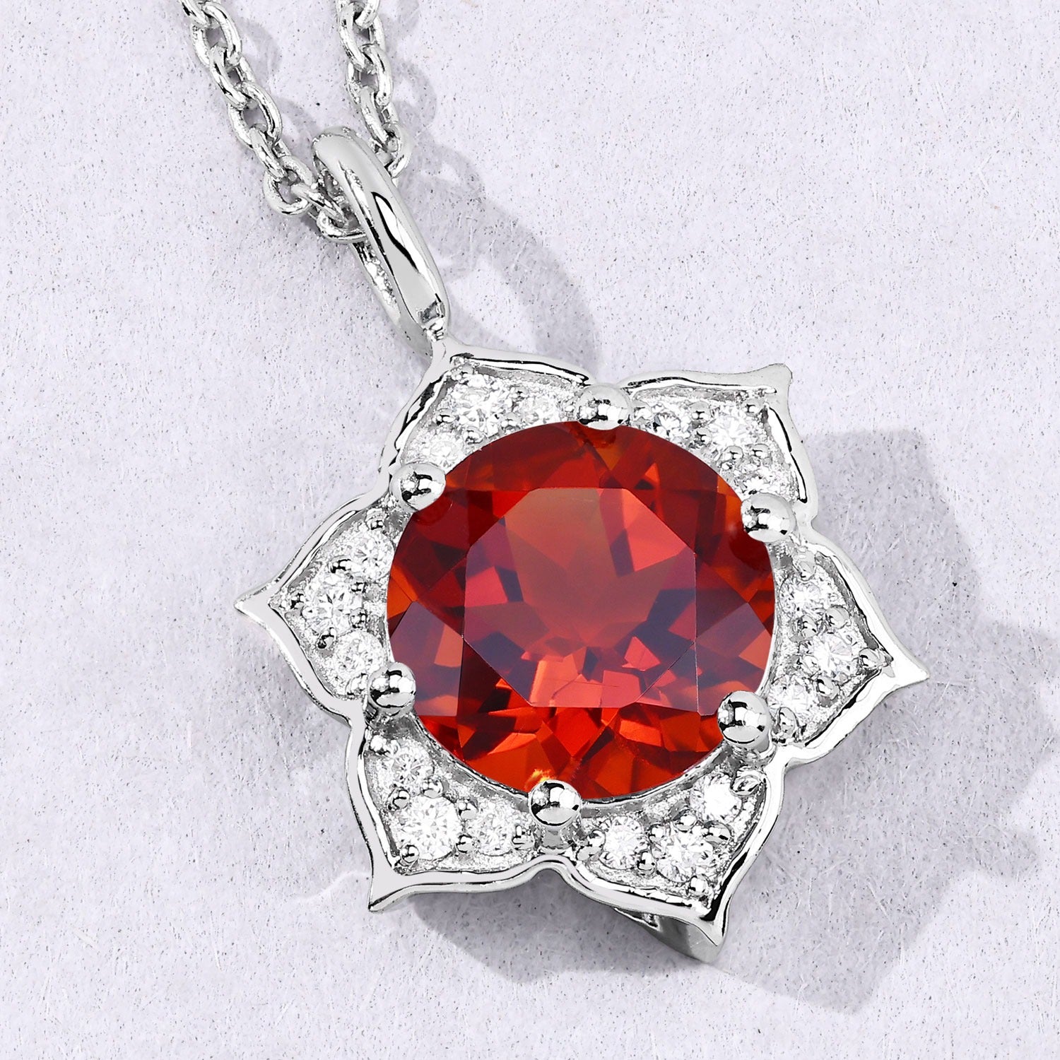 1.63 Ct Genuine Madeira Citrine and Lab Diamond Silver Star Necklace Fine Color Jewels