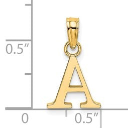 14k Gold Block Initial Letter Pendants Fine Color Jewels