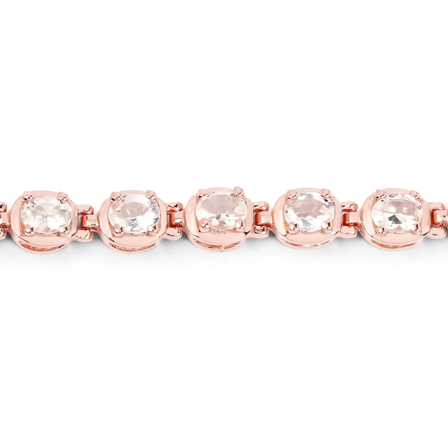 Genuine Morganite Tennis Bracelet Sterling Silver
