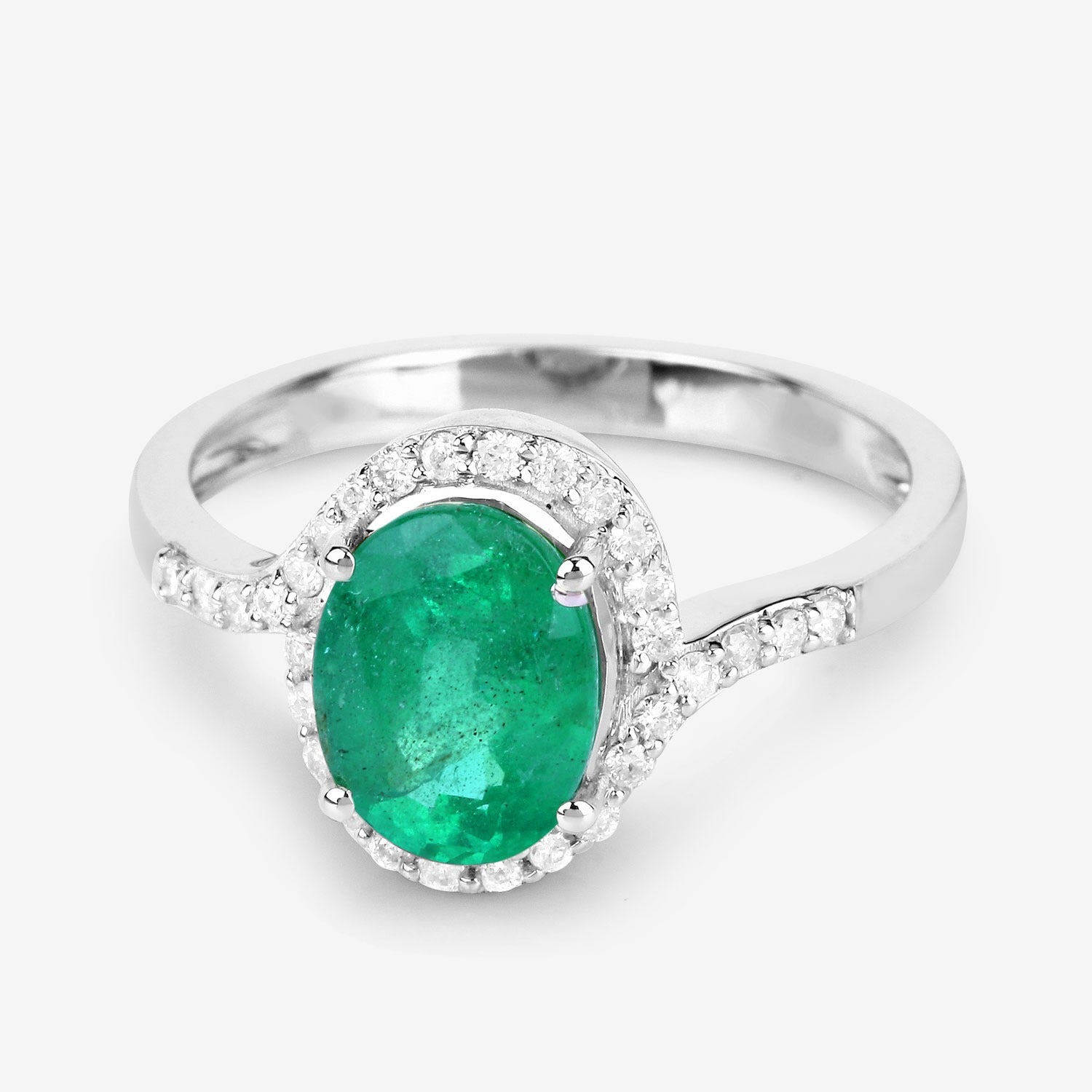 Genuine Zambian Emerald Diamond Gold Ring