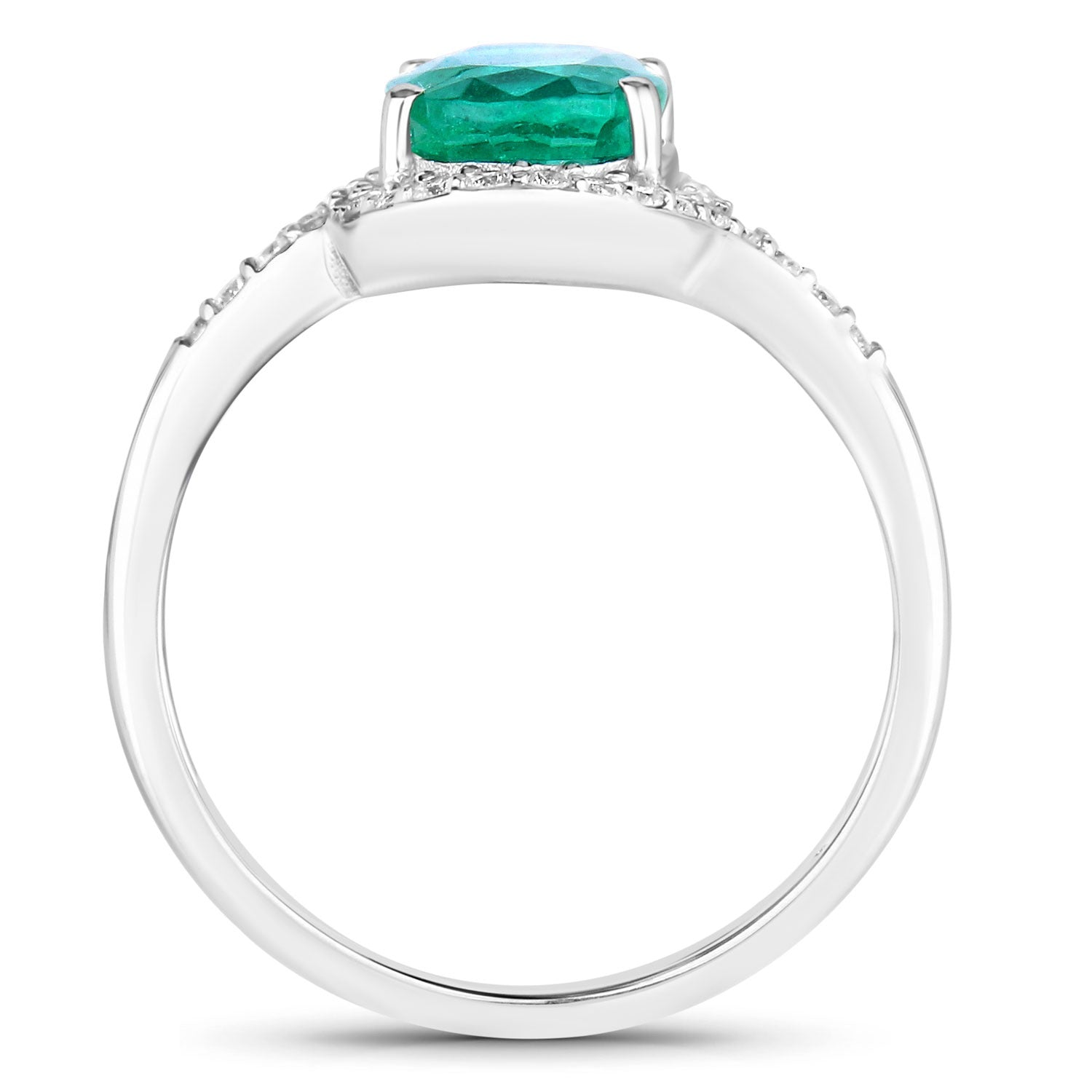 Genuine Zambian Emerald Diamond Gold Ring