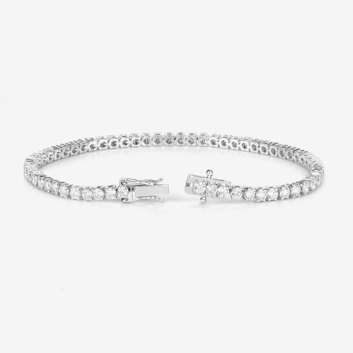 5.10 Cttw Round White Lab Grown Diamond 14K White Gold Tennis Bracelet