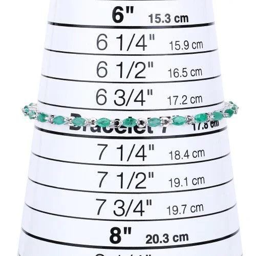 Genuine Zambian Emerald 925 Sterling Silver Bracelet