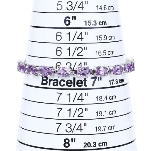 Genuine Amethyst 925 Sterling Silver Bracelet