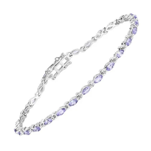 Genuine Tanzanite Marquise Tennis Bracelet