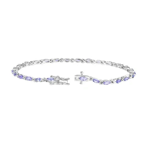Genuine Tanzanite Marquise Tennis Bracelet