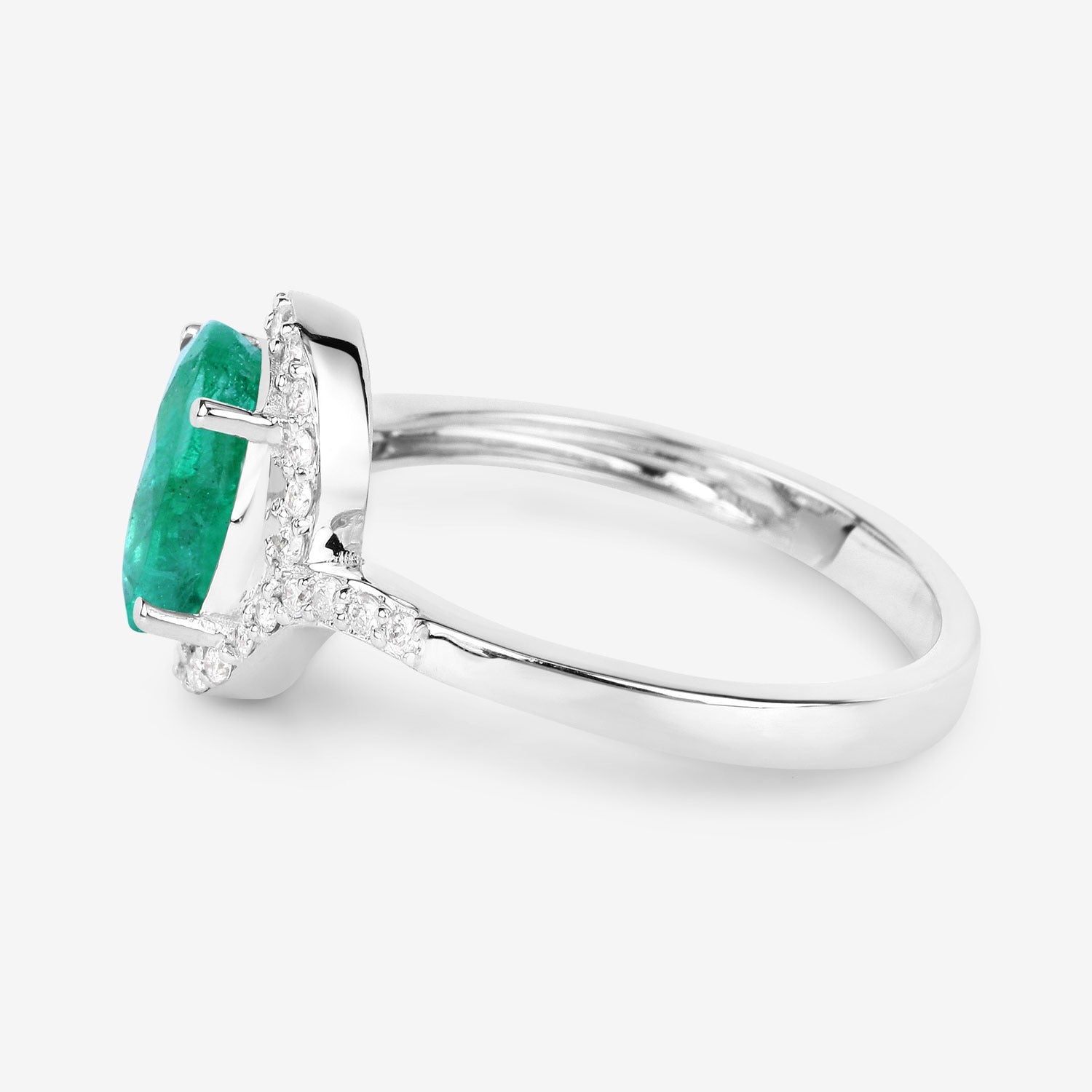 Genuine Zambian Emerald Diamond Gold Ring