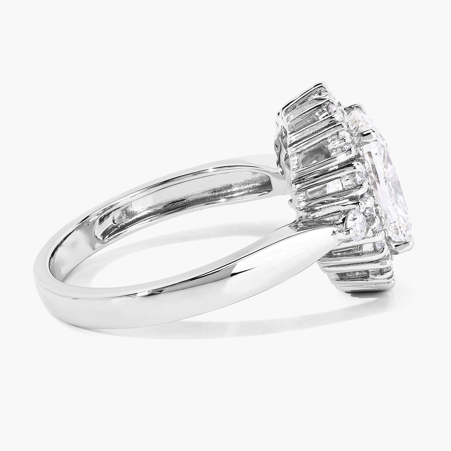 3.07 Ct Cushion Lab Grown Diamond Platinum Halo Bridal Ring