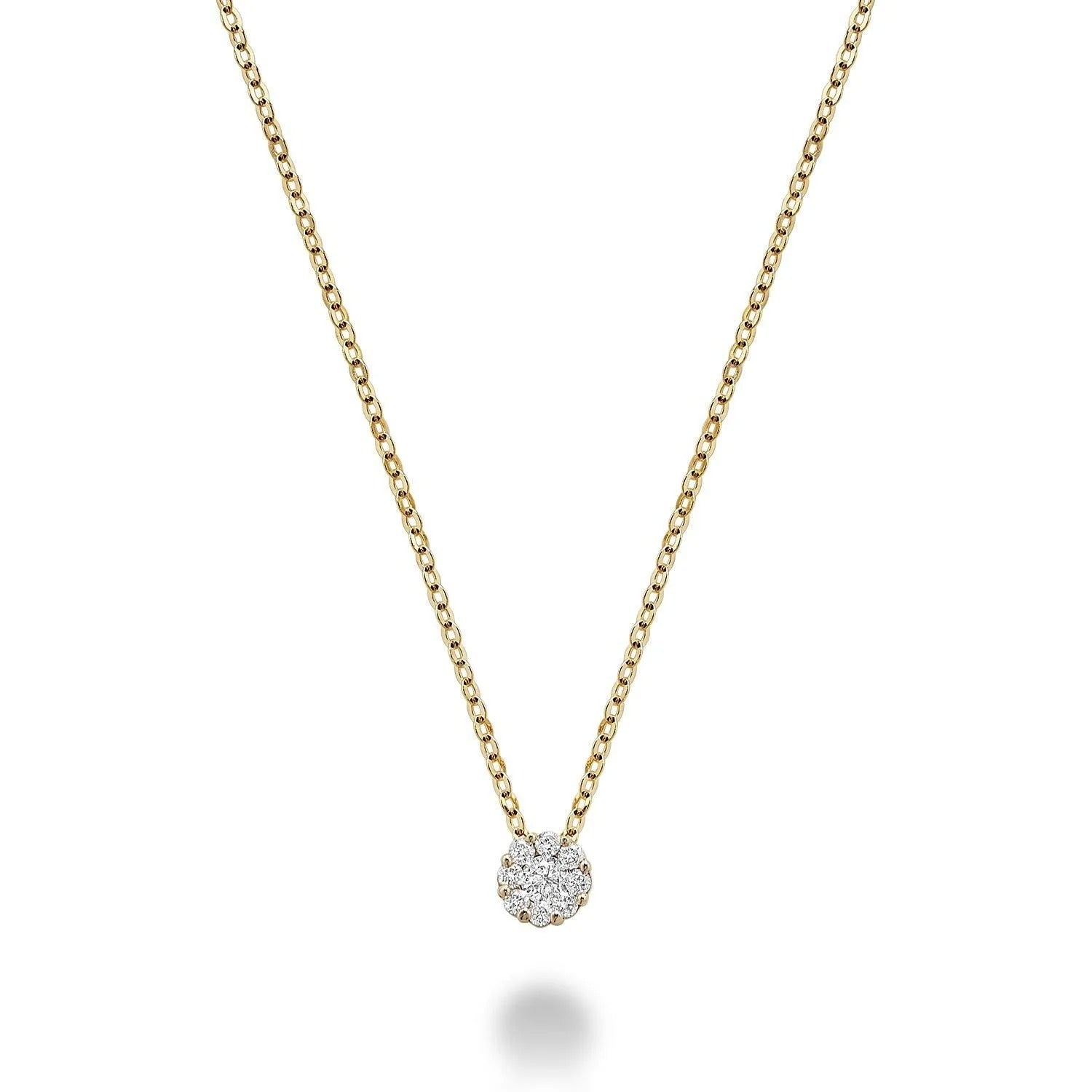 10k Gold Cluster Diamond Necklace