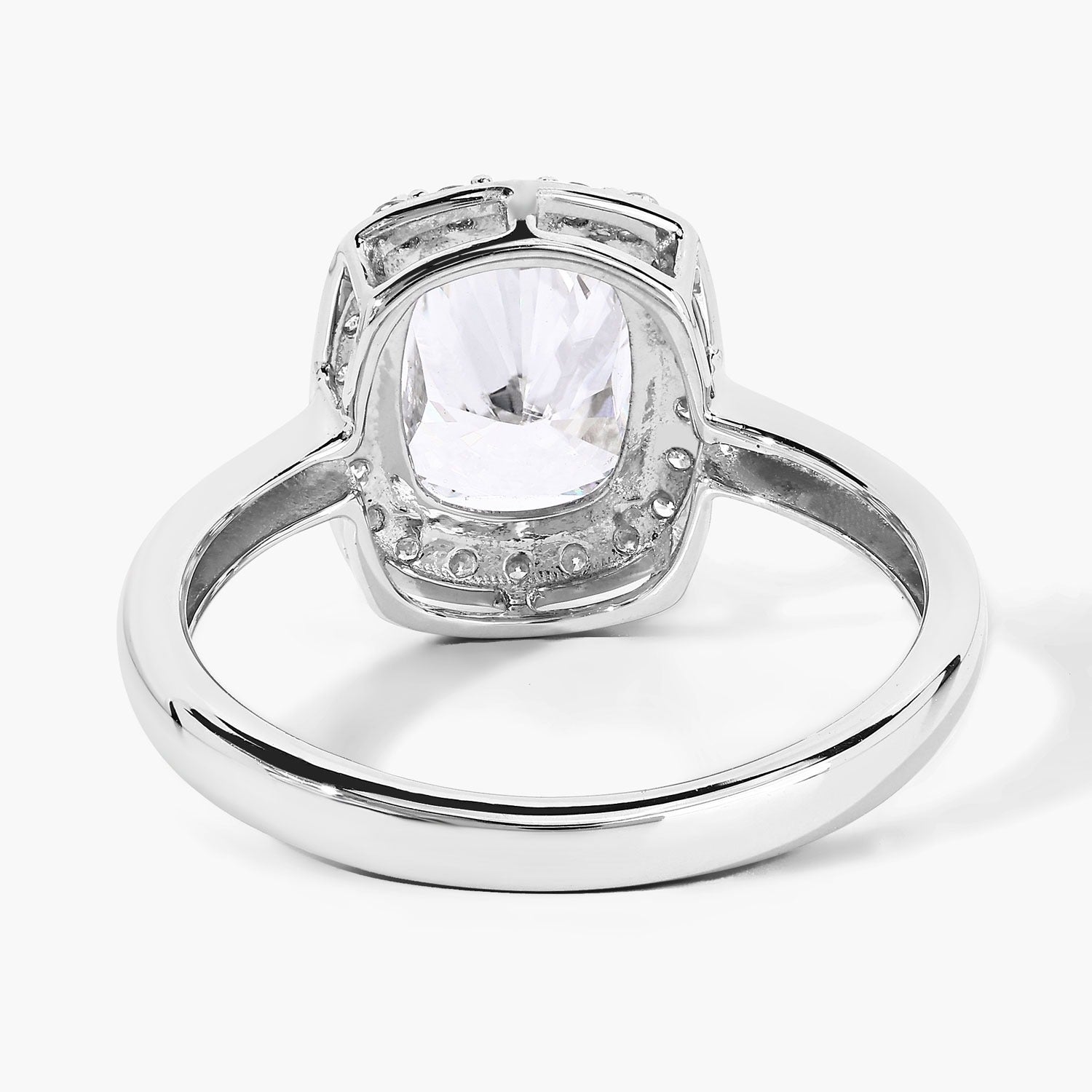2.74 Ct Cushion Lab Grown Diamond Platinum Bridal Halo Ring