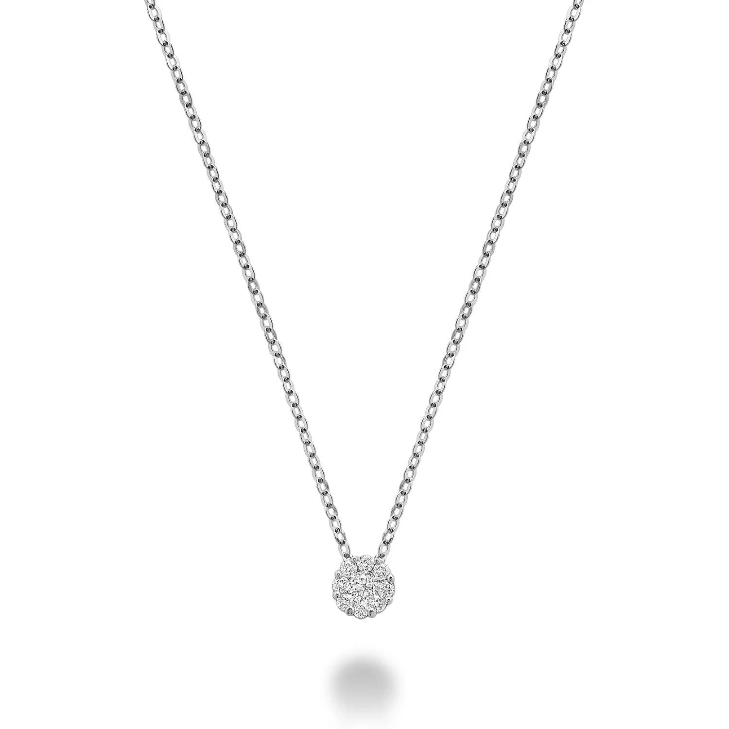 10k Gold Cluster Diamond Necklace