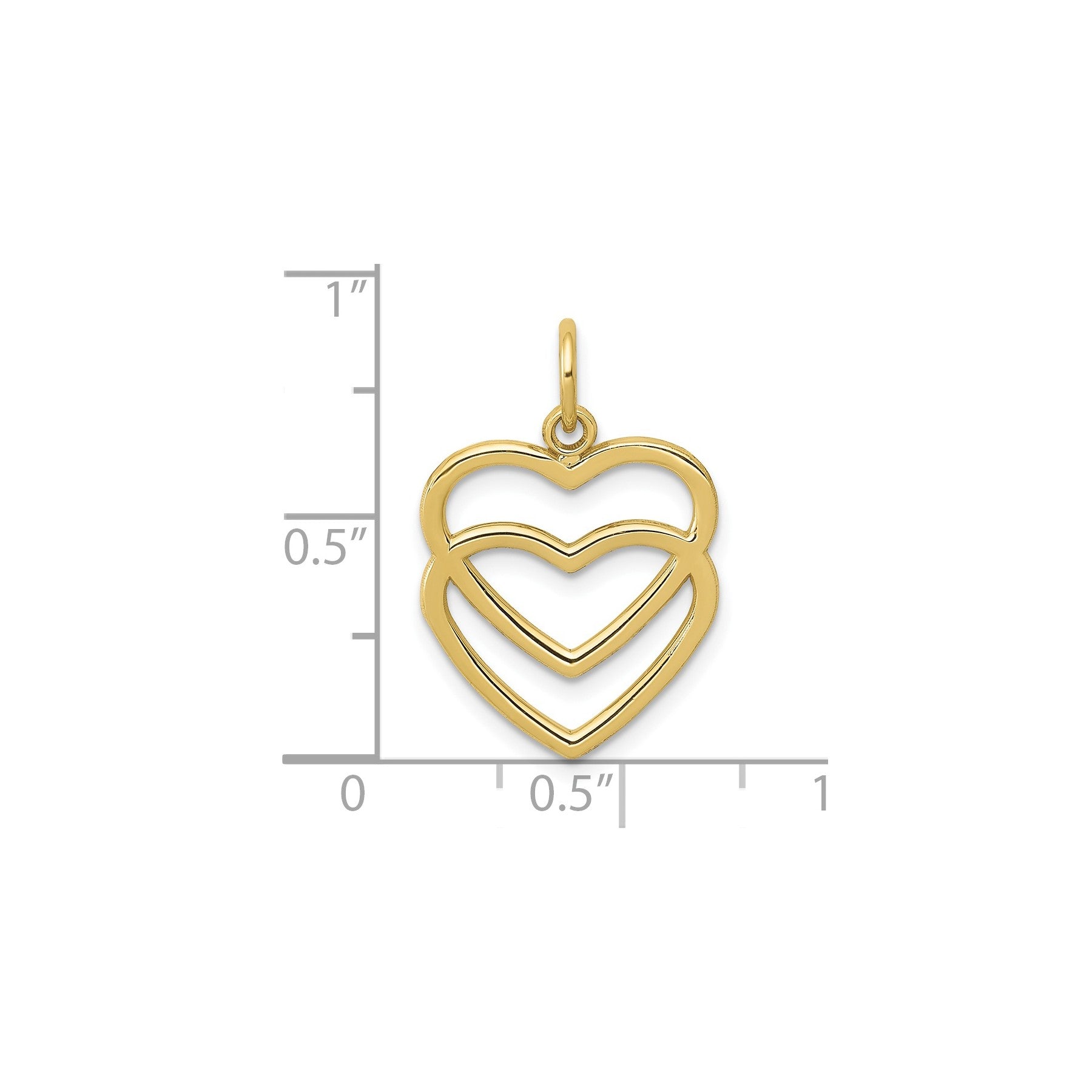 Double Heart Gold Pendant Fine Color Jewels