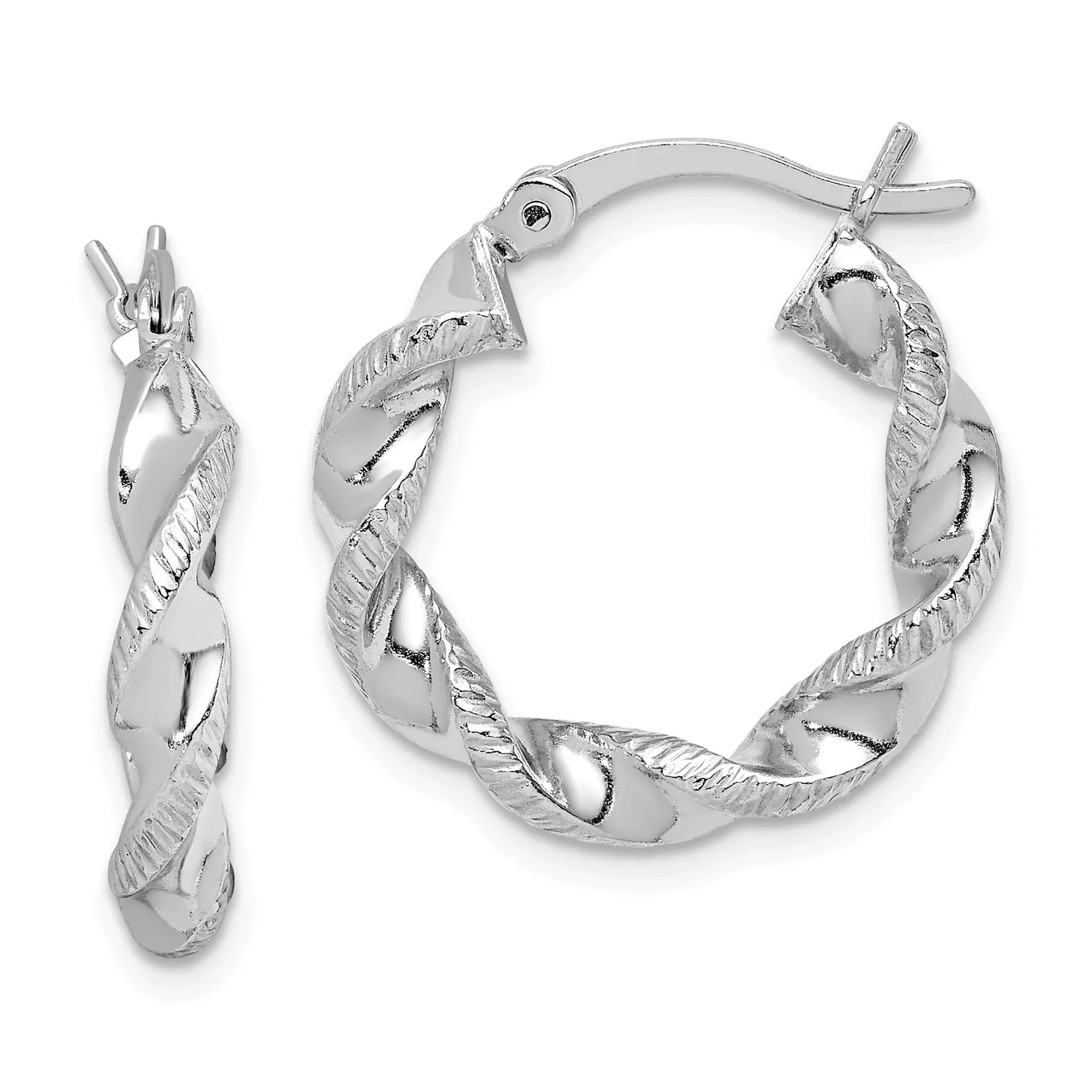 Twisted Hoop Earrings Silver