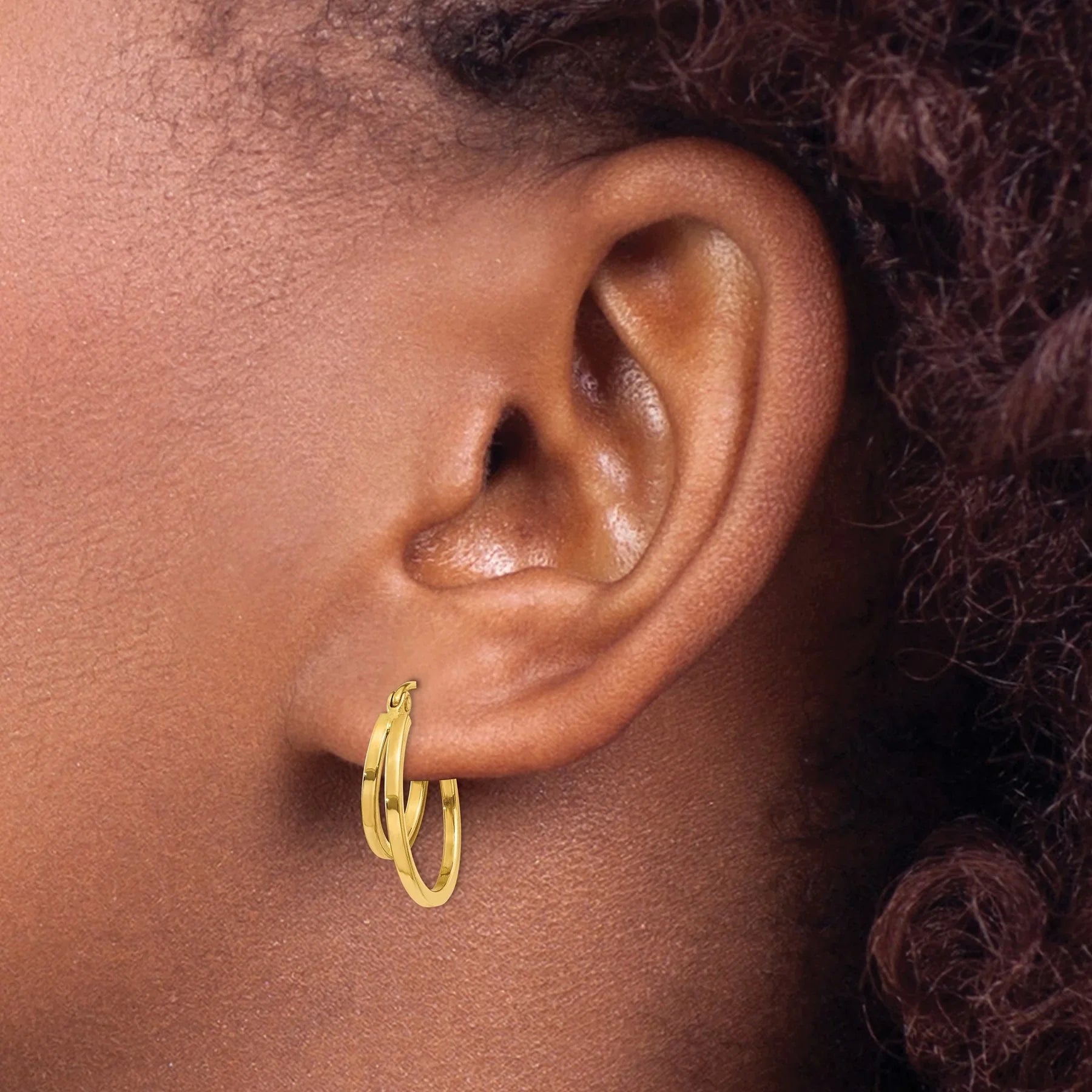 14K Gold Double Hoop Earrings