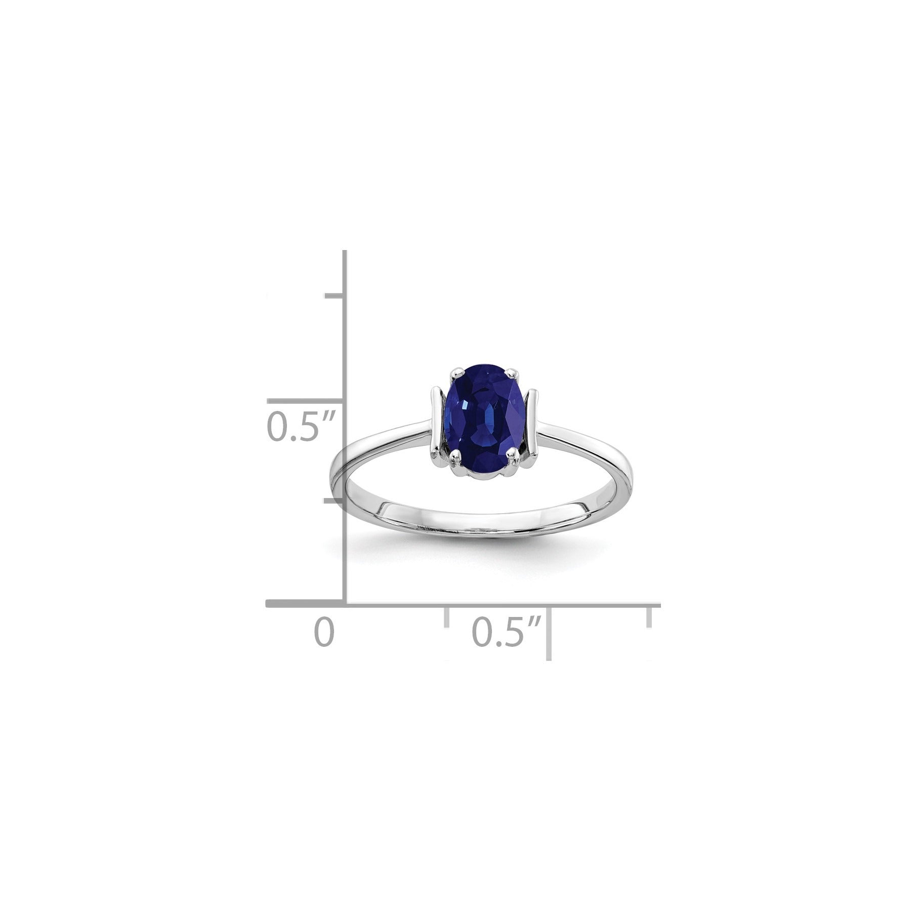 1.05 Ct Oval Blue Sapphire 14K White Gold Classic Solitaire Ring