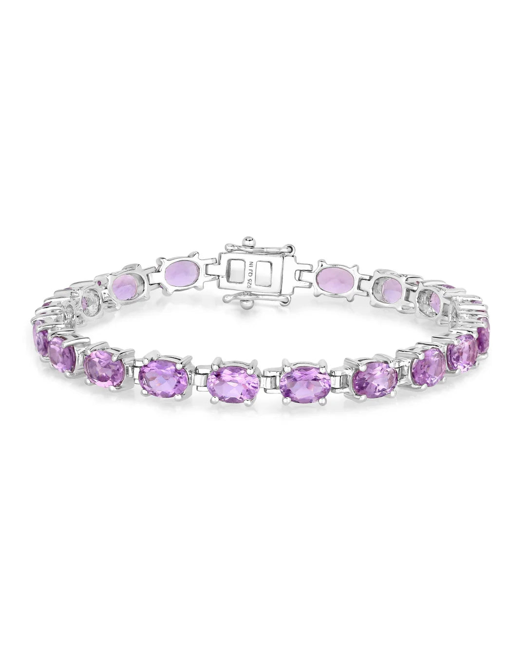Genuine 925 Sterling Silver Amethyst Tennis Bracelet
