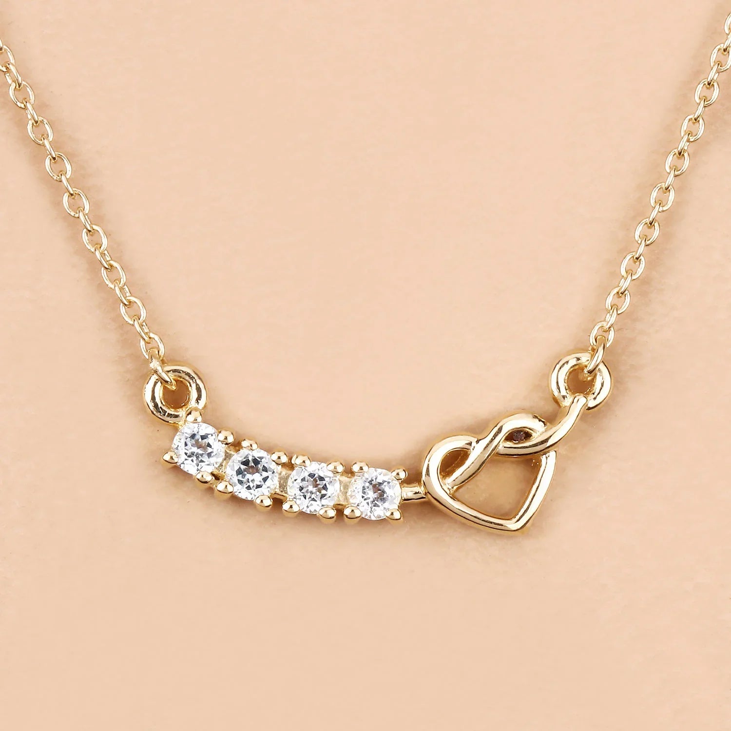 Genuine Aquamarine Heart Shape Necklace