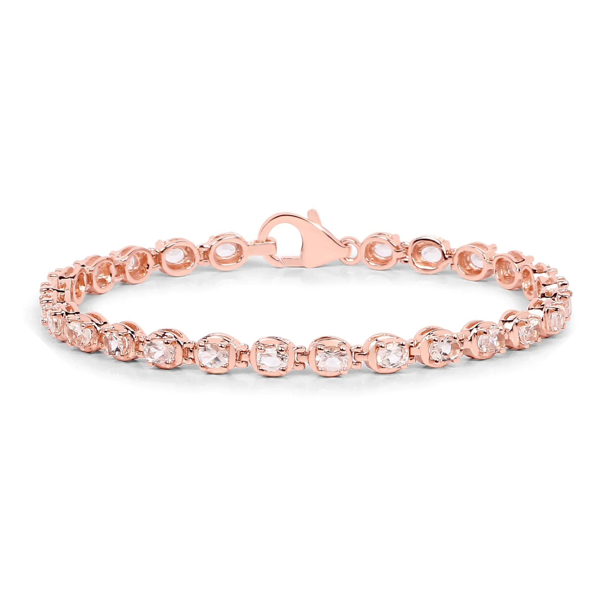 Genuine Pink Morganite Tennis Bracelet