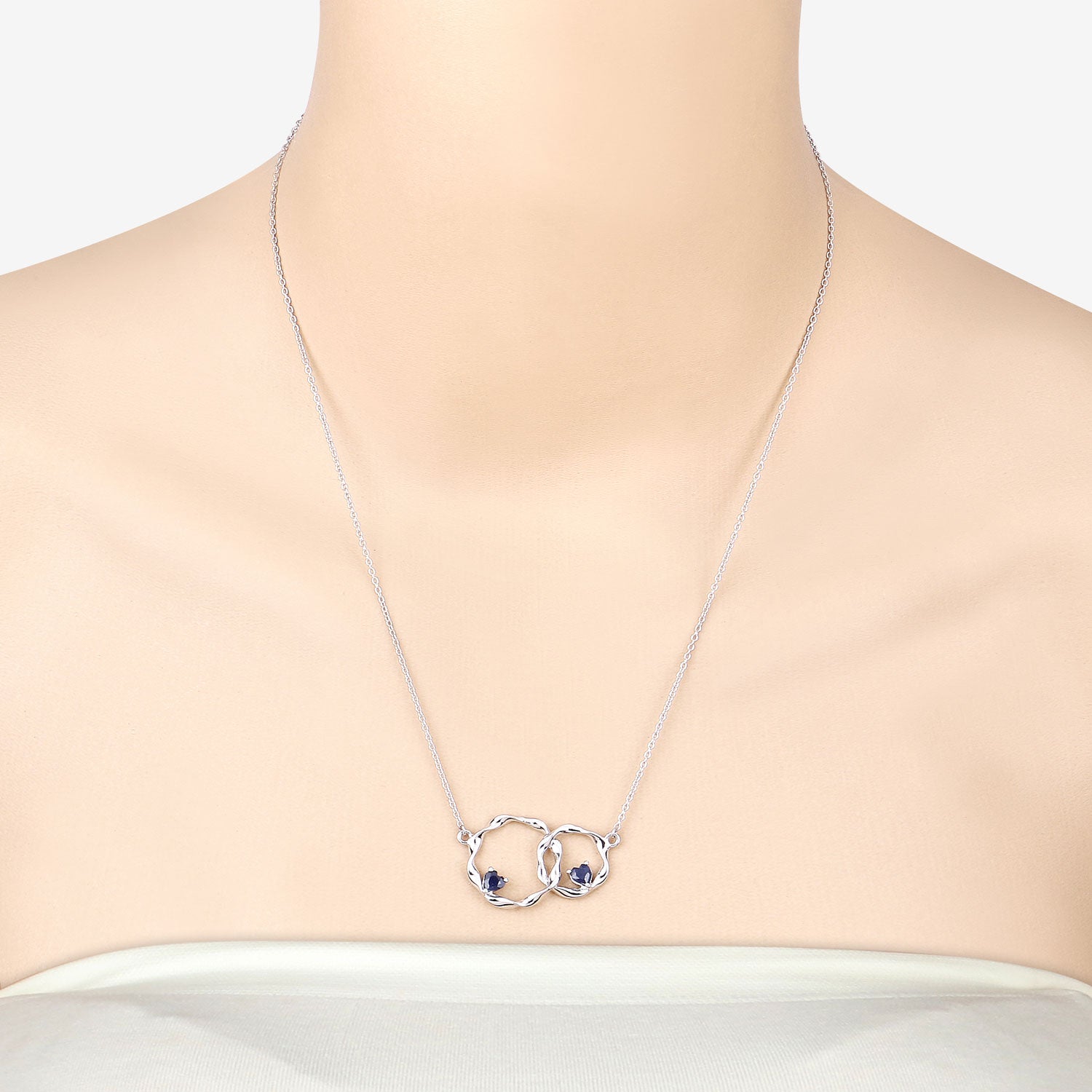 Genuine Blue Sapphire Infinity Pendant