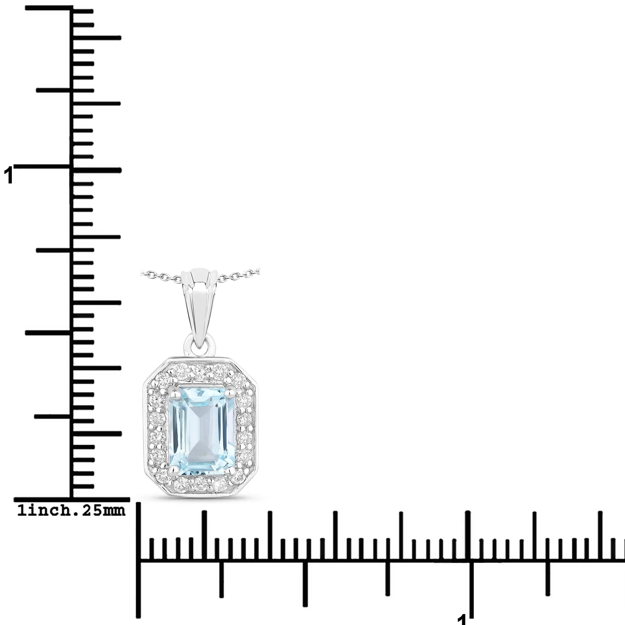 Natural Aquamarine Lab Diamond Necklace