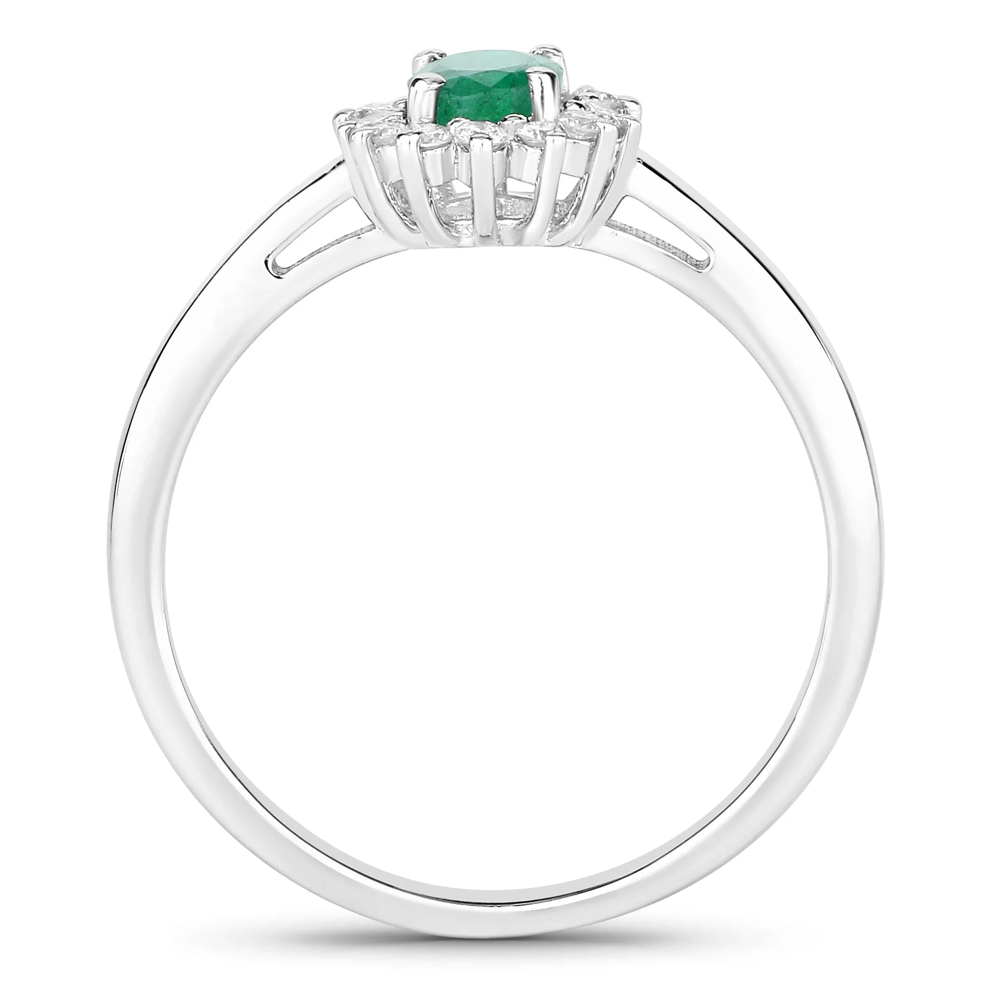 Natural Zambian Emerald Green Diamond Ring