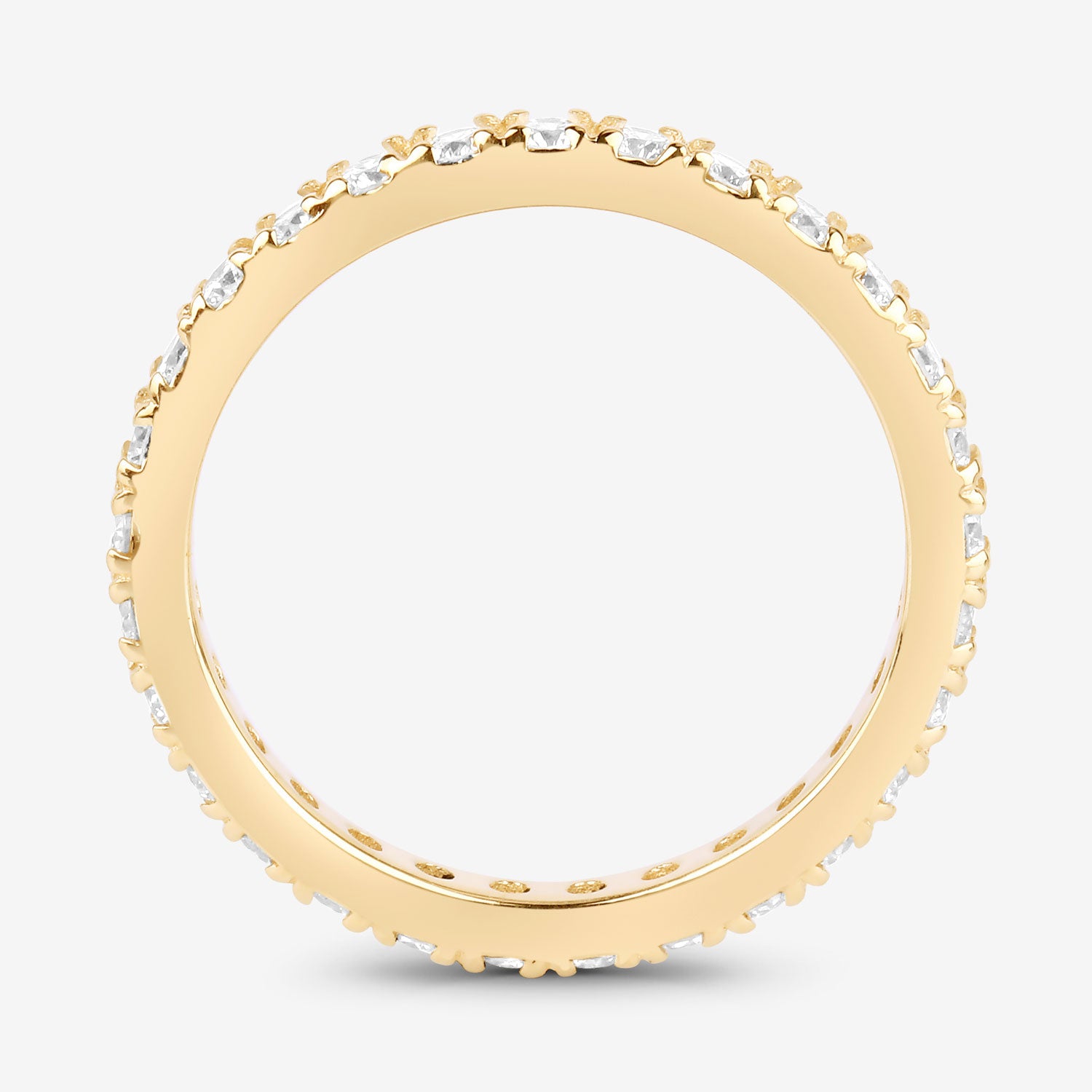 1.00ct Round Lab Grown Diamond Prong Band 14K Yellow Gold Ring image 3