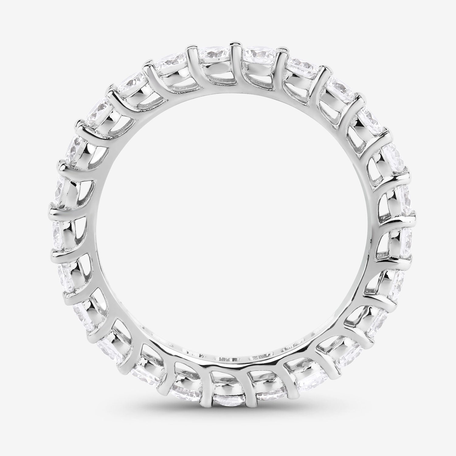 1.50ct Round Lab Grown Diamond Prong Band 14K White Gold Ring image 3