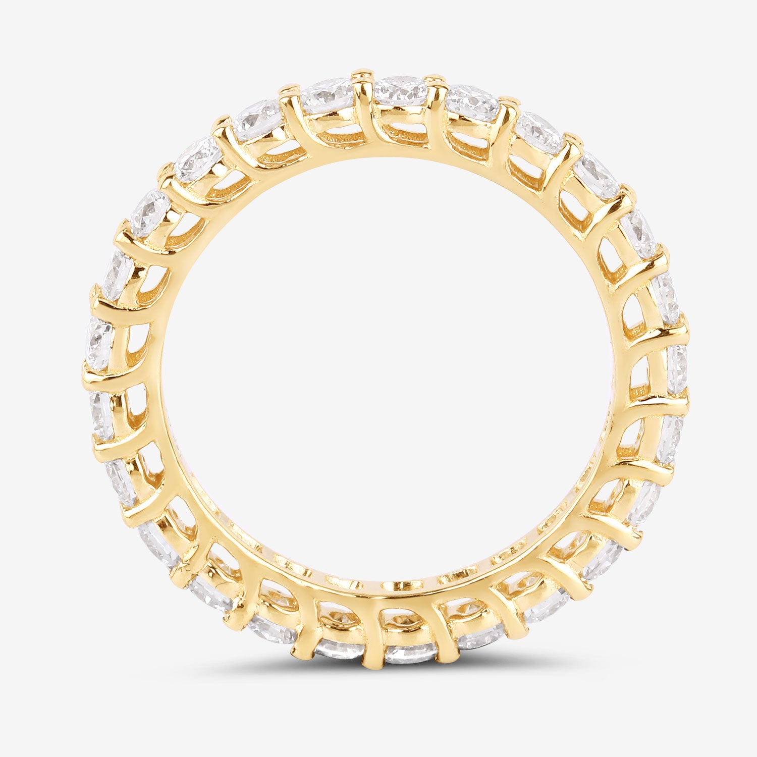 1.50ct Round Lab Grown Diamond Prong Band 14K Yellow Gold Ring image 3