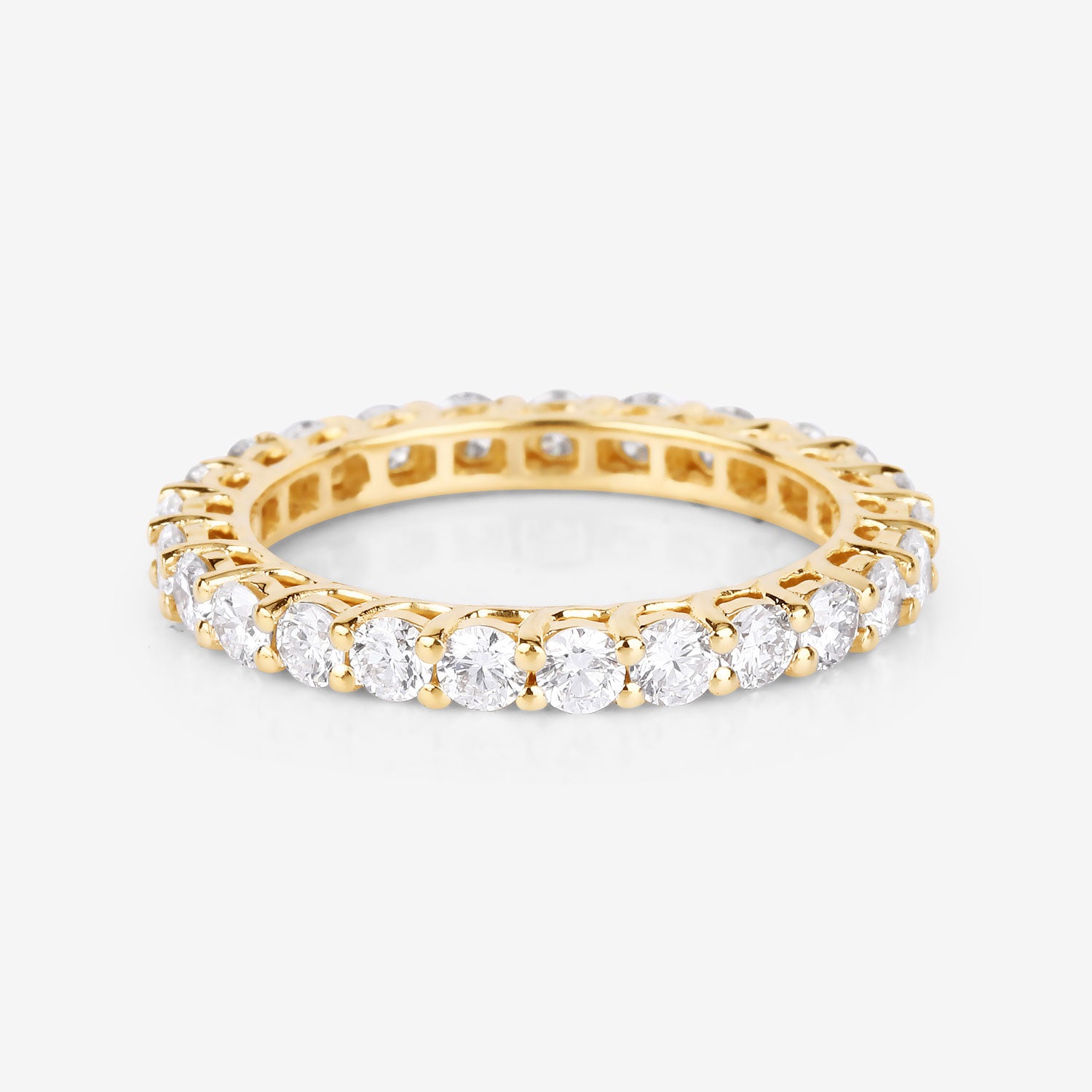 1.50ct Round Lab Grown Diamond Prong Band 14K Yellow Gold Ring image 4