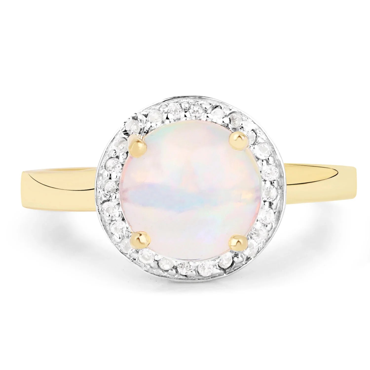 Genuine 925 Sterling Silver Ethiopian White Opal Ring