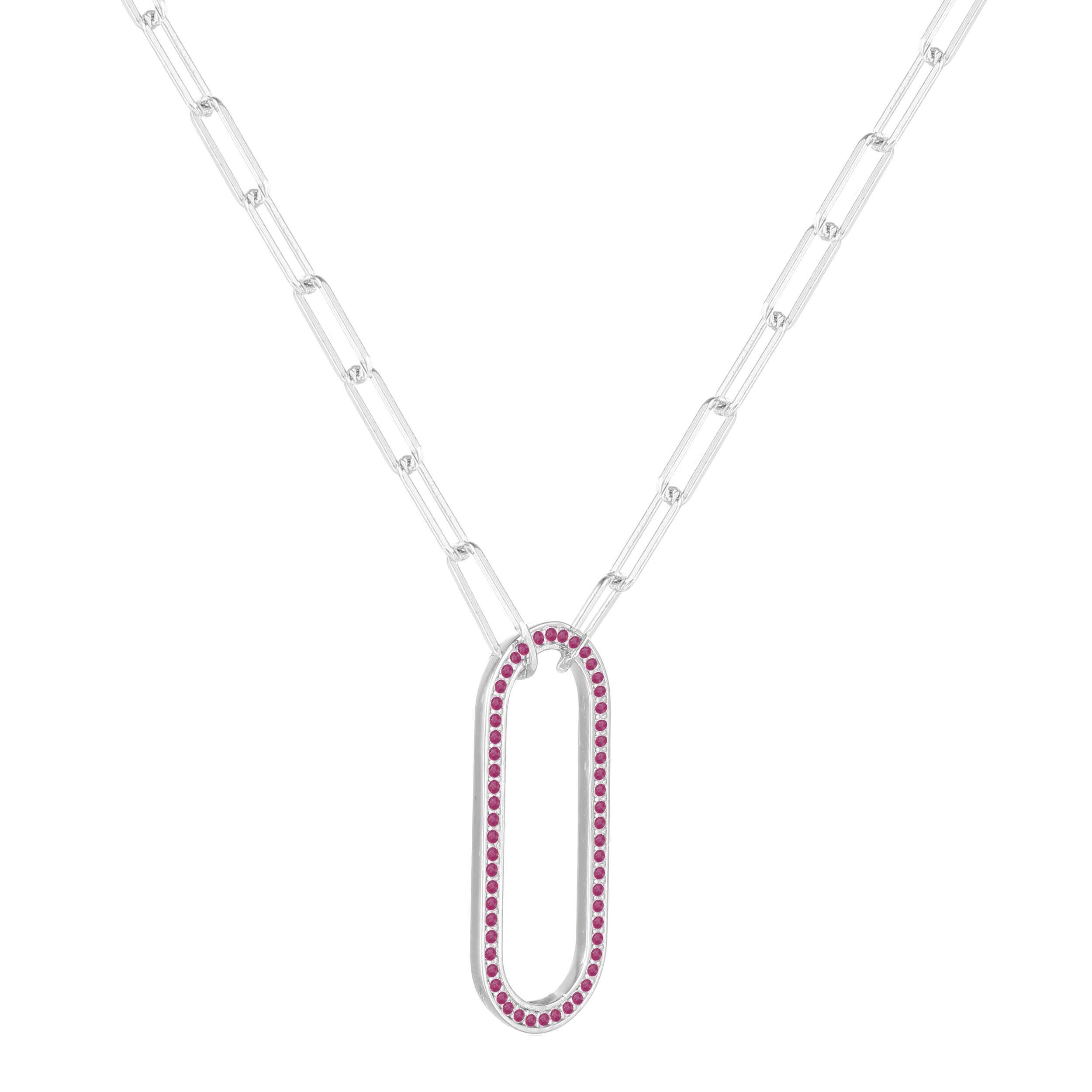 Best Cancer Birthday Gift Genuine Ruby Bar Necklace 925 Sterling Silver Ruby Pendant