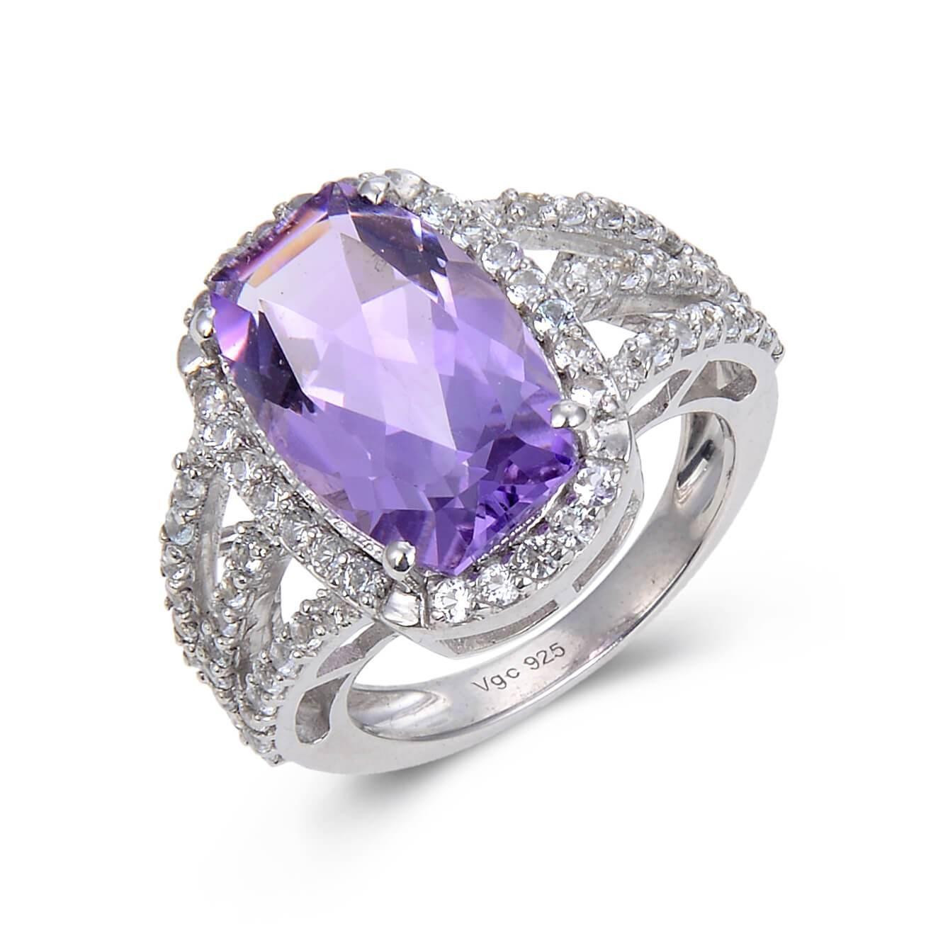 Statement Amethyst Cushion White Topaz Ring.
$ 150 – 200, 7, Purple, Cushion Shape, Amethyst, Purple, White Topaz, 925 Sterling Silver, Statement Ring.
