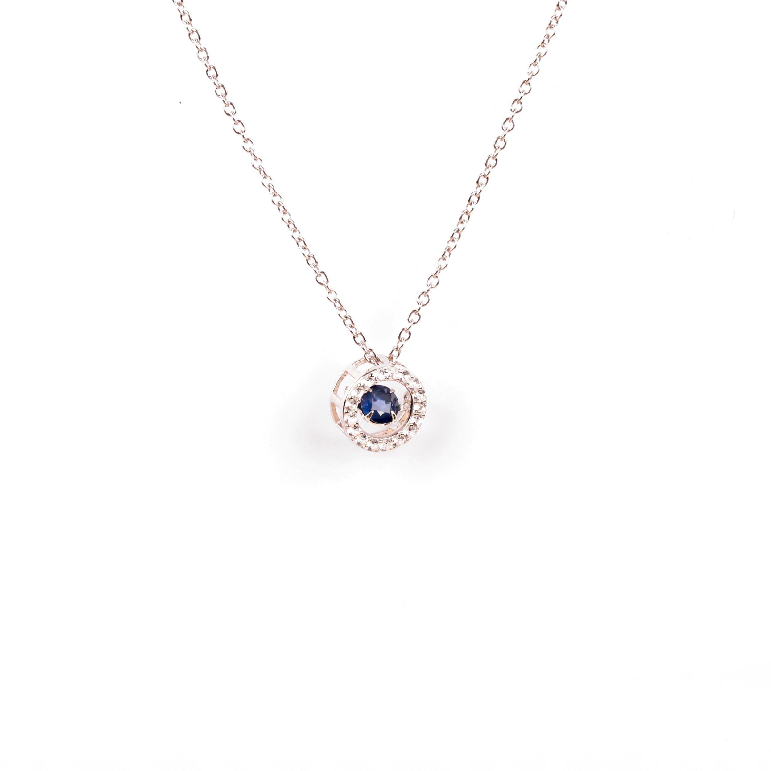 Sapphire Dancing Necklacedancing necklace 925 sterling silver spinning necklace unique necklace unique gift sapphire necklace silver necklace silver chain pendant sapphire pendant unique sapphire - FineColorJewels
