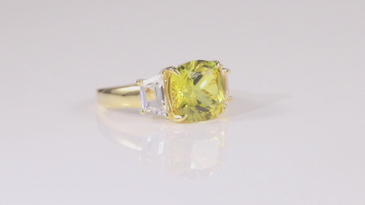 video of Yellow Sapphire Statement Ring Anniversary Gift For Her