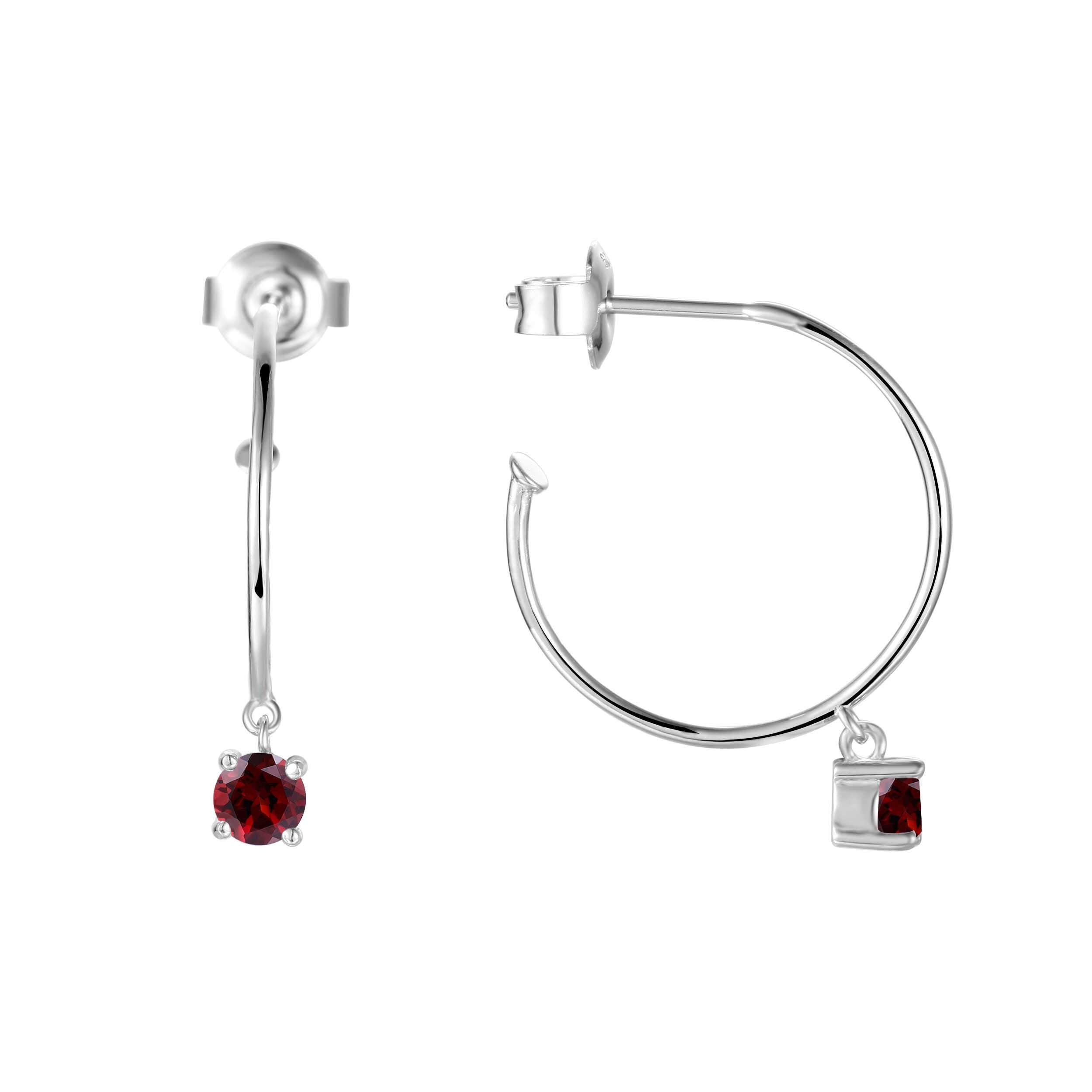 garnet earrings silver earrings garnet hoops hoop earrrings rhodium earrings silver hoop earrings dainty hoop earrings cute hoop earrings red garnet earrings cute dainty earrings red stone earrings half hoop beautiful earrings
