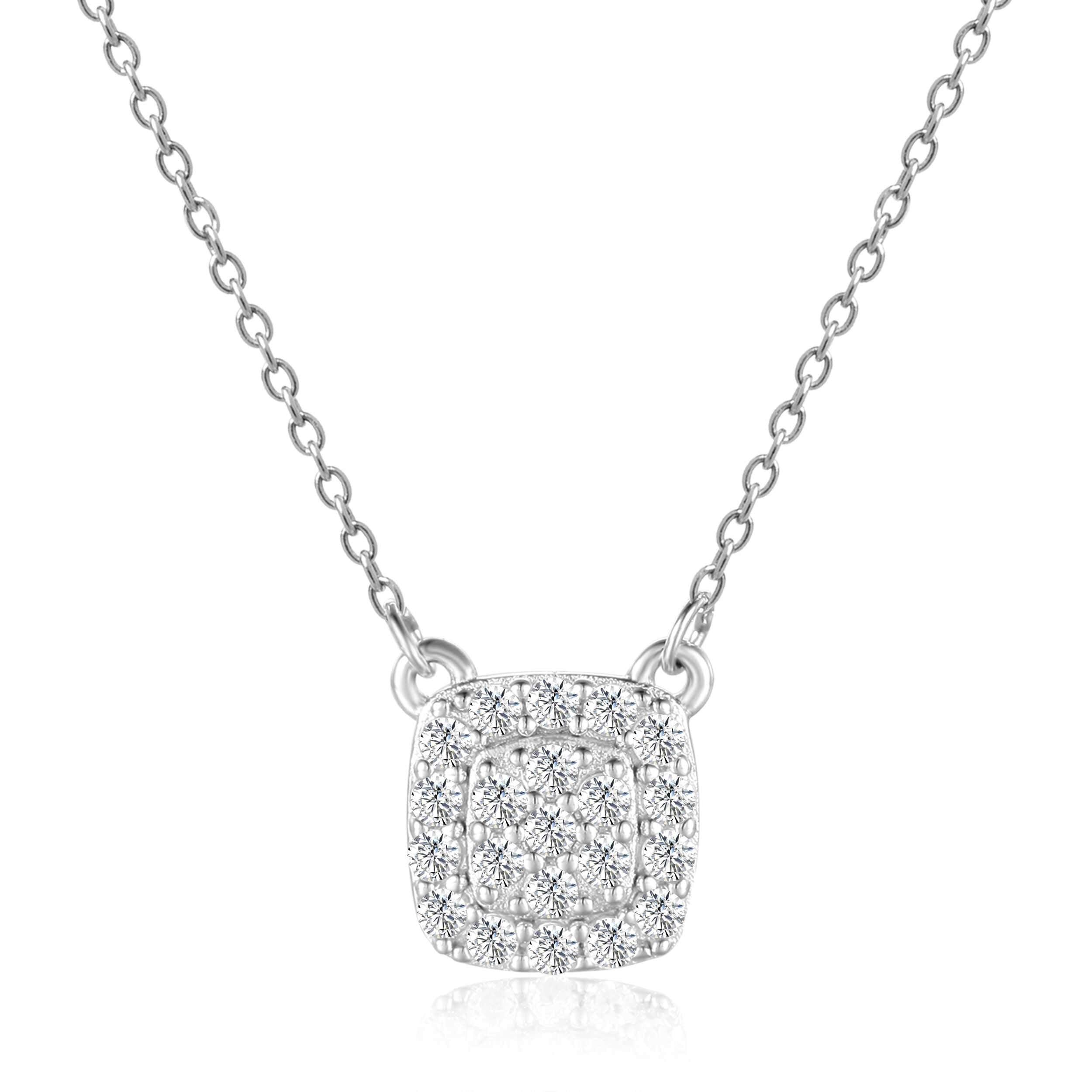 White Topaz Pendant Necklace in 925 Sterling Silver White Topaz Cluster Necklace Bridesmaid Gift Natural White Topaz Pendant Necklace
