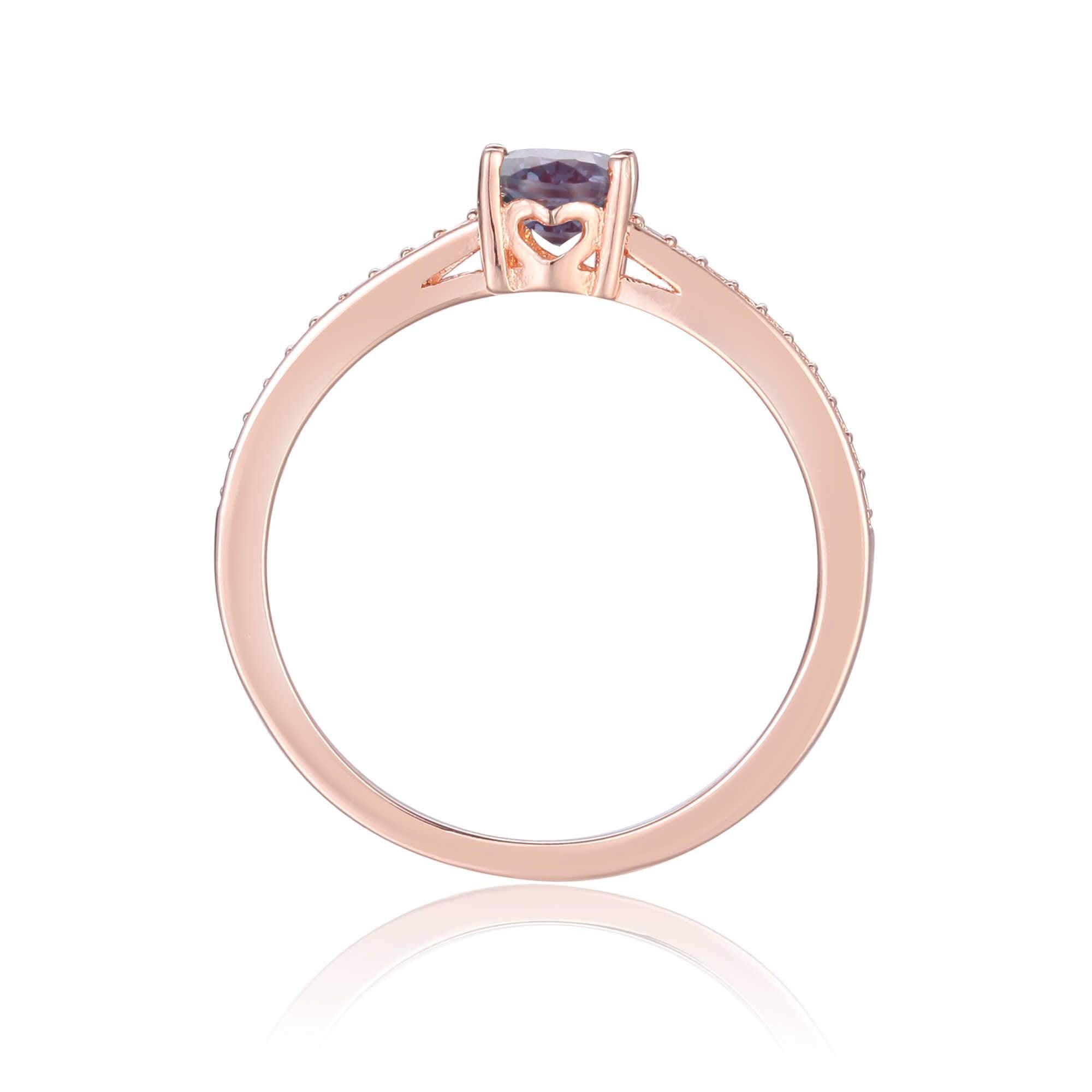 Sterling Silver Oval Shaped Created Alexandrite Solitaire Ring